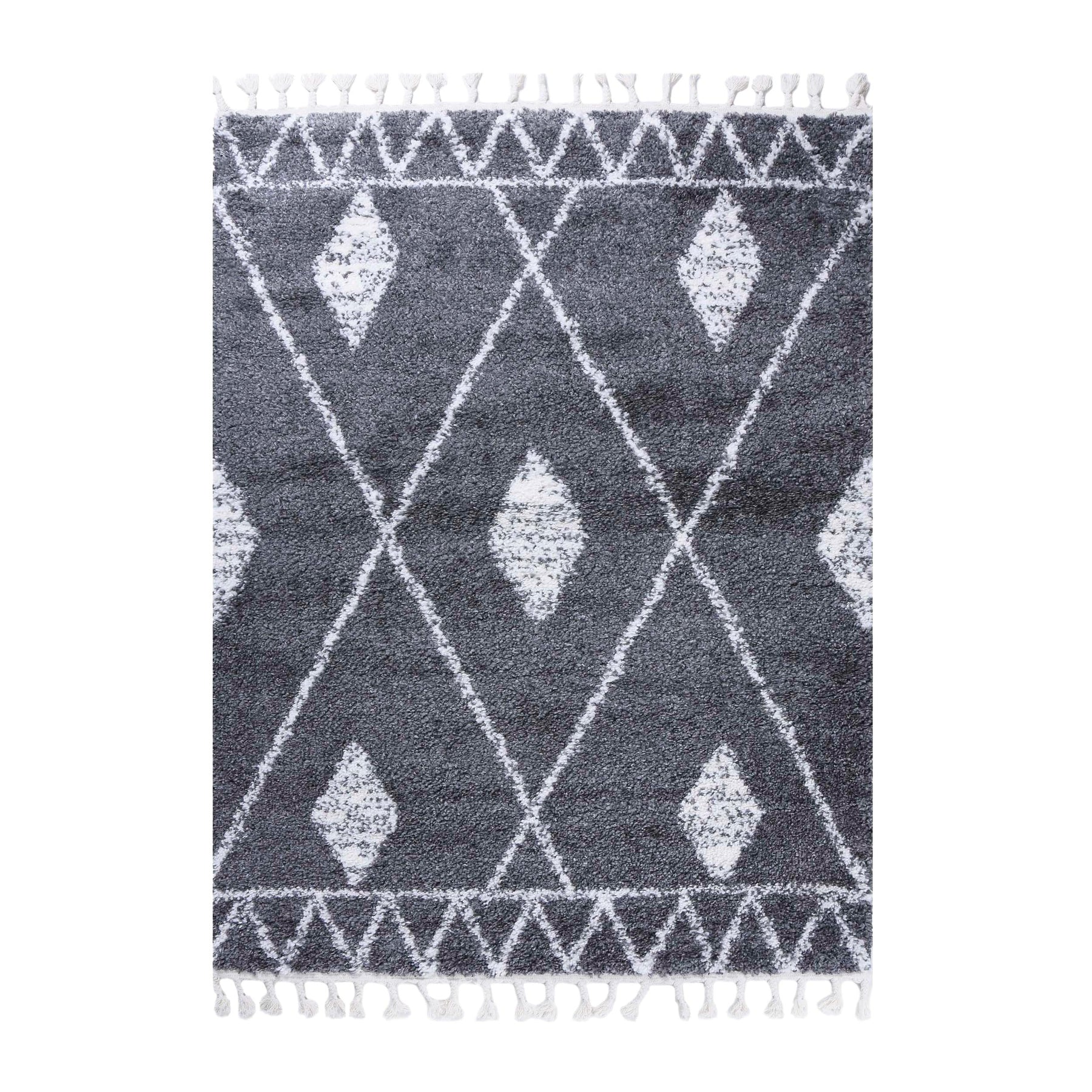 Serafina Boho Tribal Geometric Indoor Shag Area Rug with Tassels