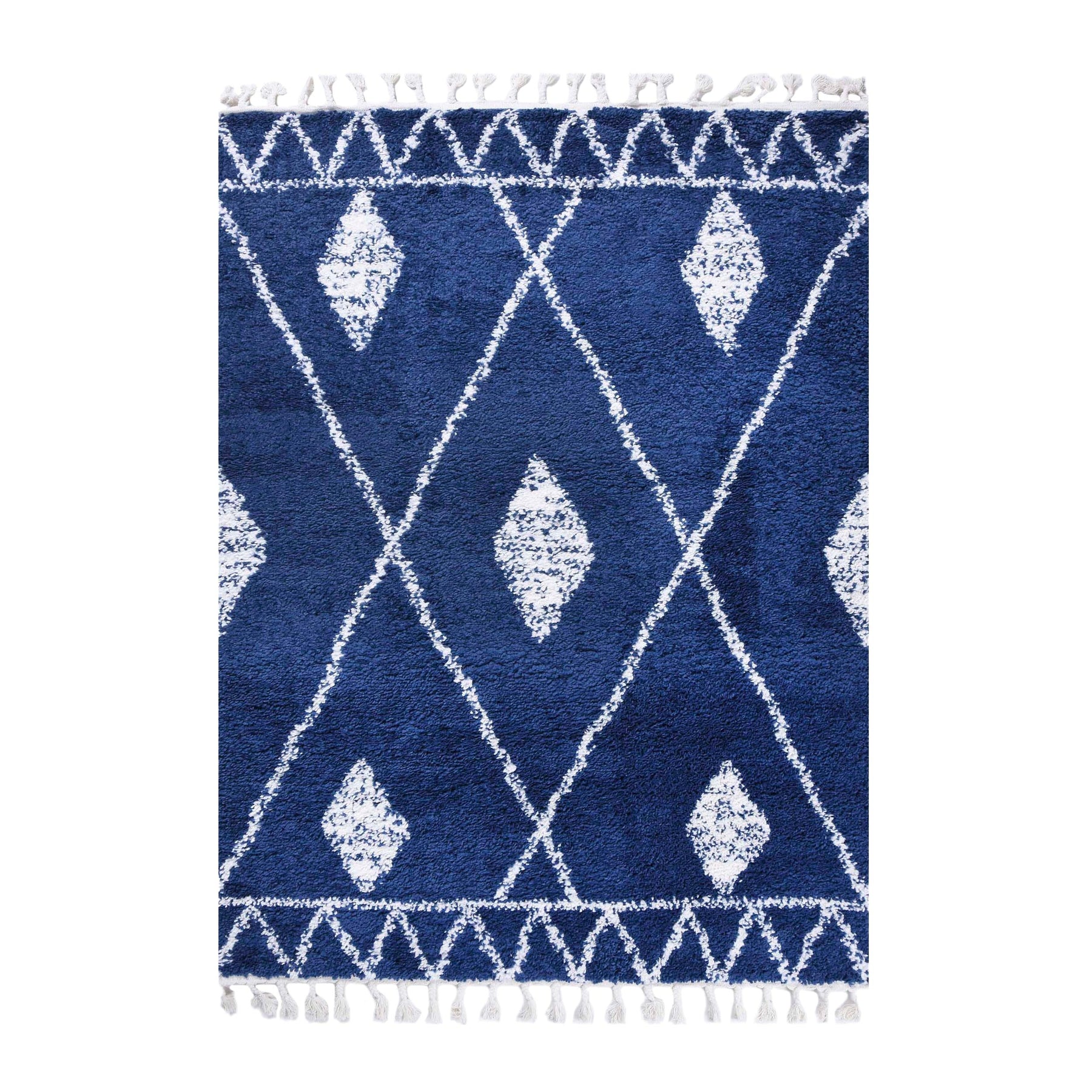 Serafina Boho Tribal Geometric Indoor Shag Area Rug with Tassels