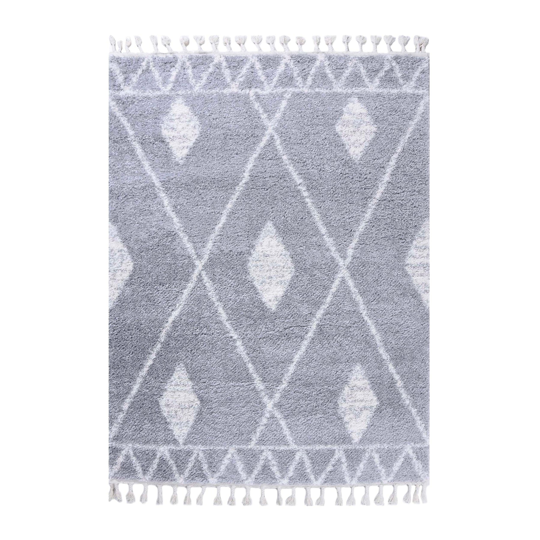 Serafina Boho Tribal Geometric Indoor Shag Area Rug with Tassels