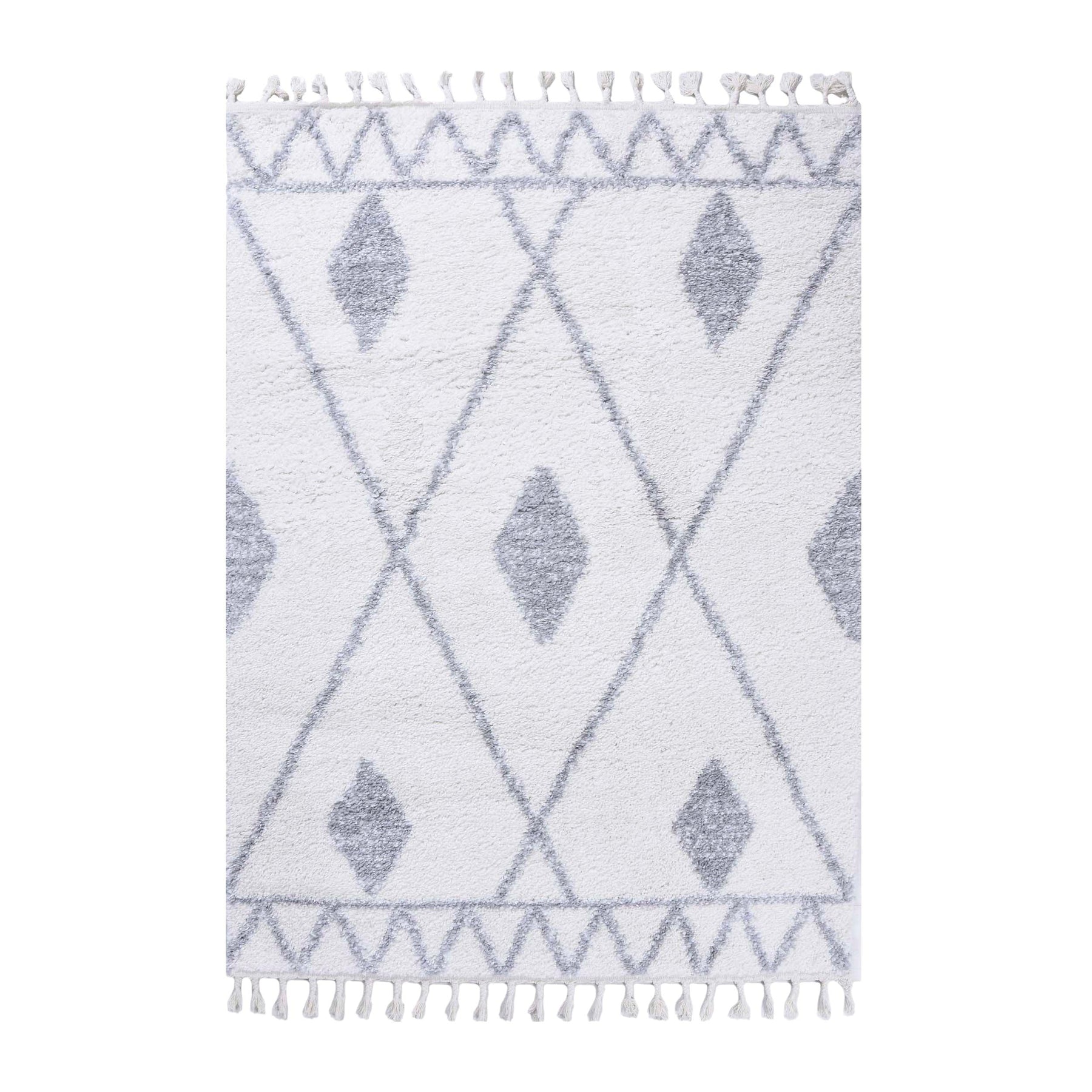 Serafina Boho Tribal Geometric Indoor Shag Area Rug with Tassels