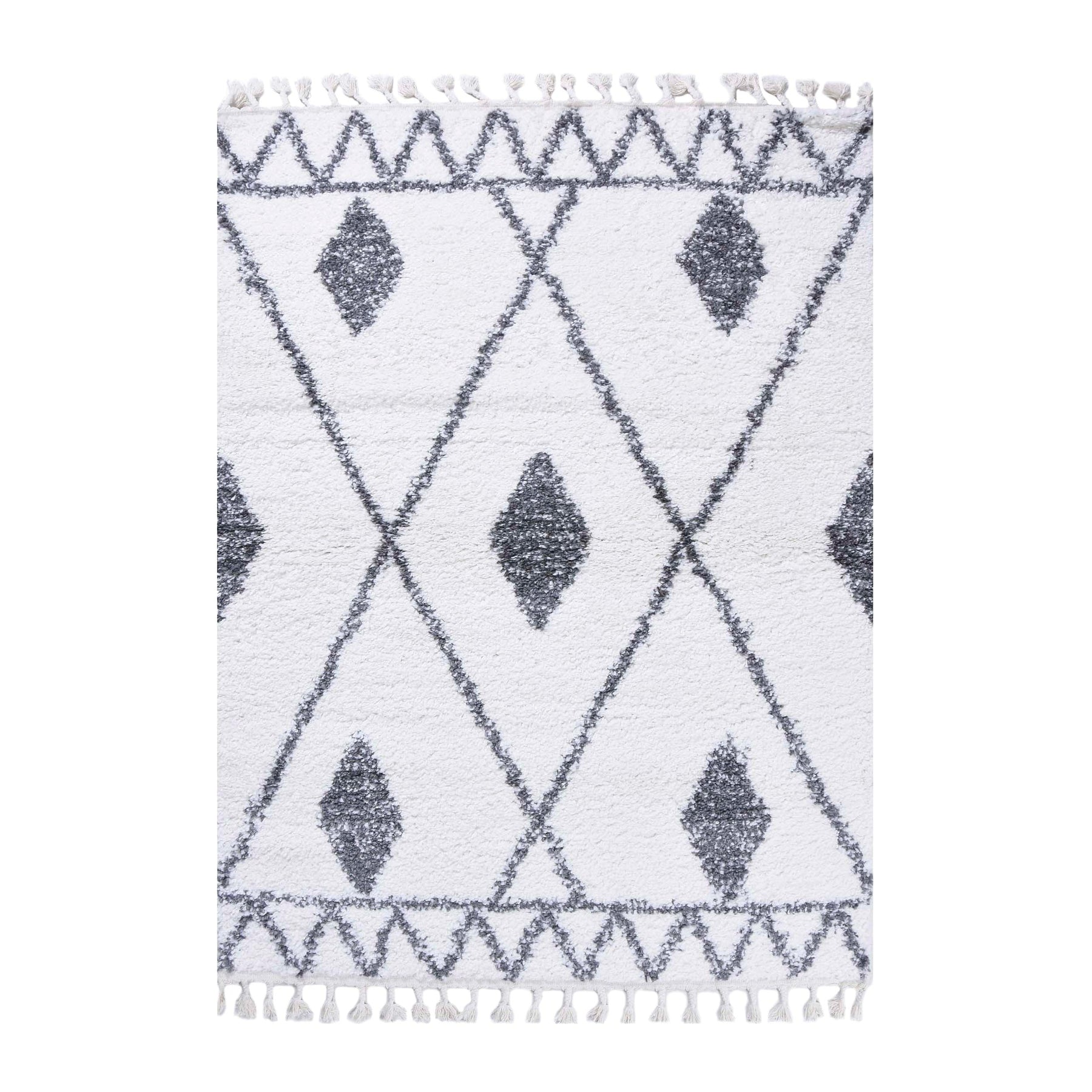 Serafina Boho Tribal Geometric Indoor Shag Area Rug with Tassels
