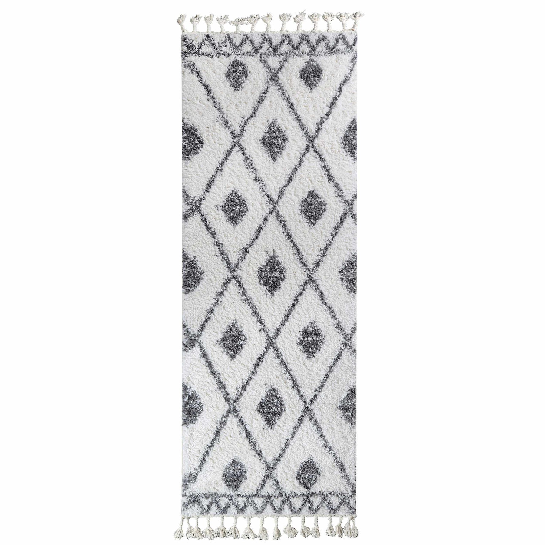 Serafina Boho Tribal Geometric Indoor Shag Area Rug with Tassels
