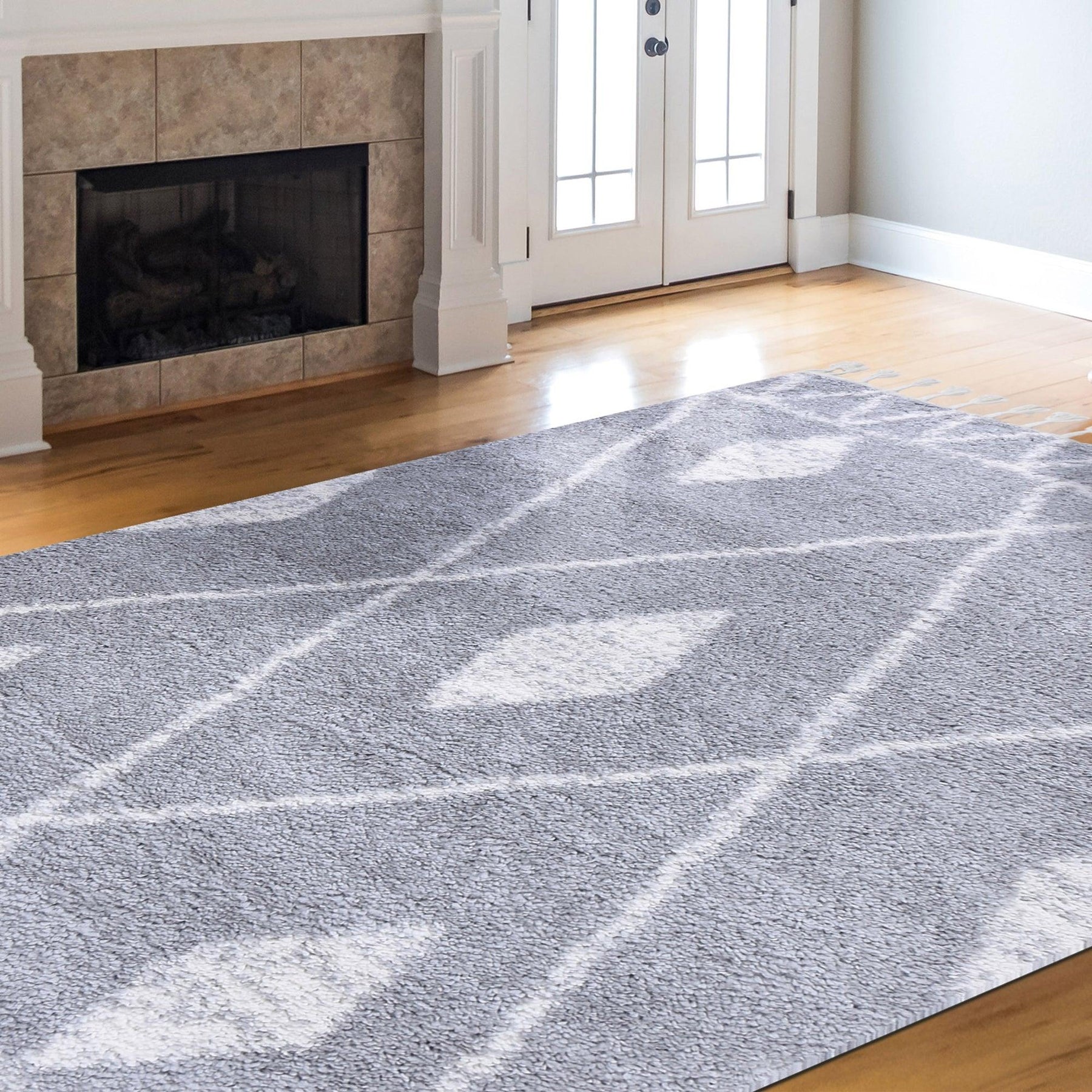 Serafina Boho Tribal Geometric Indoor Shag Area Rug with Tassels