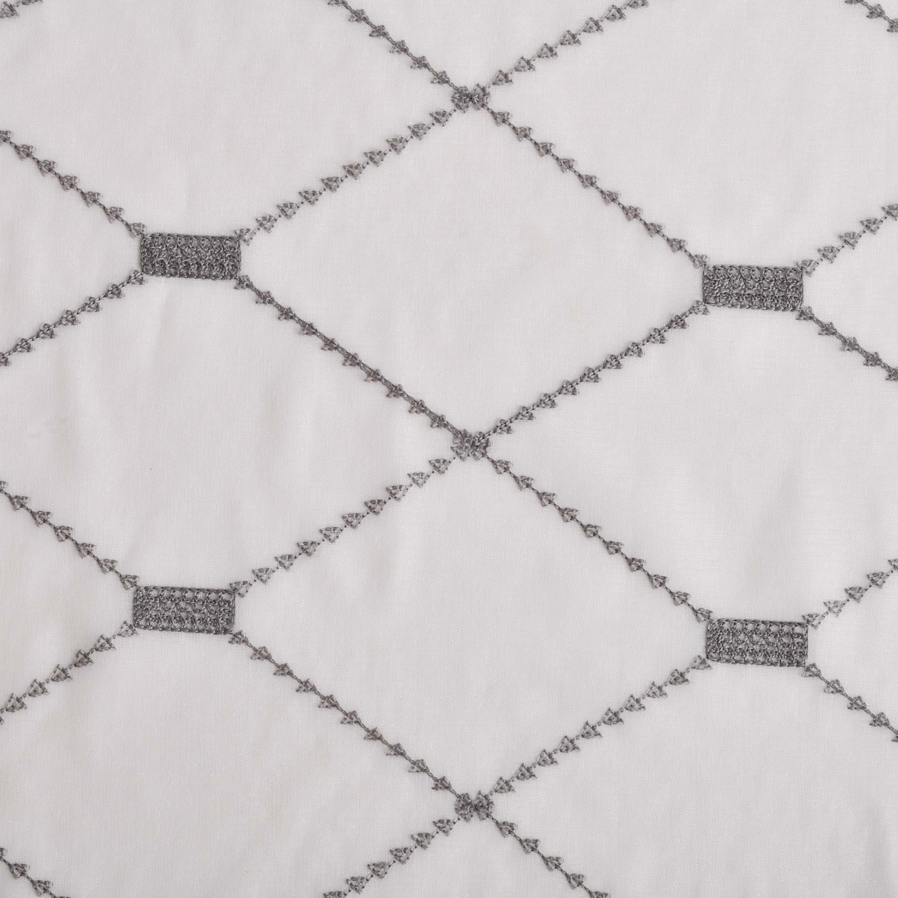 Sheer Modern Diamond Lattice Grommet Curtain Panels Set of 2