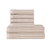 Soho Cotton Ribbed Textured Absorbent Hand and Bath Towel Set