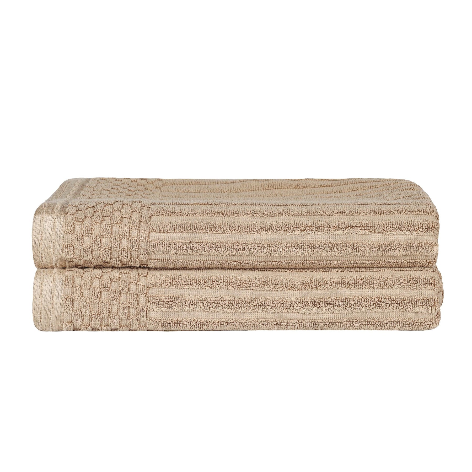 Soho Cotton Ribbed Textured Ultra-Absorbent 2 Piece Bath Towel Set