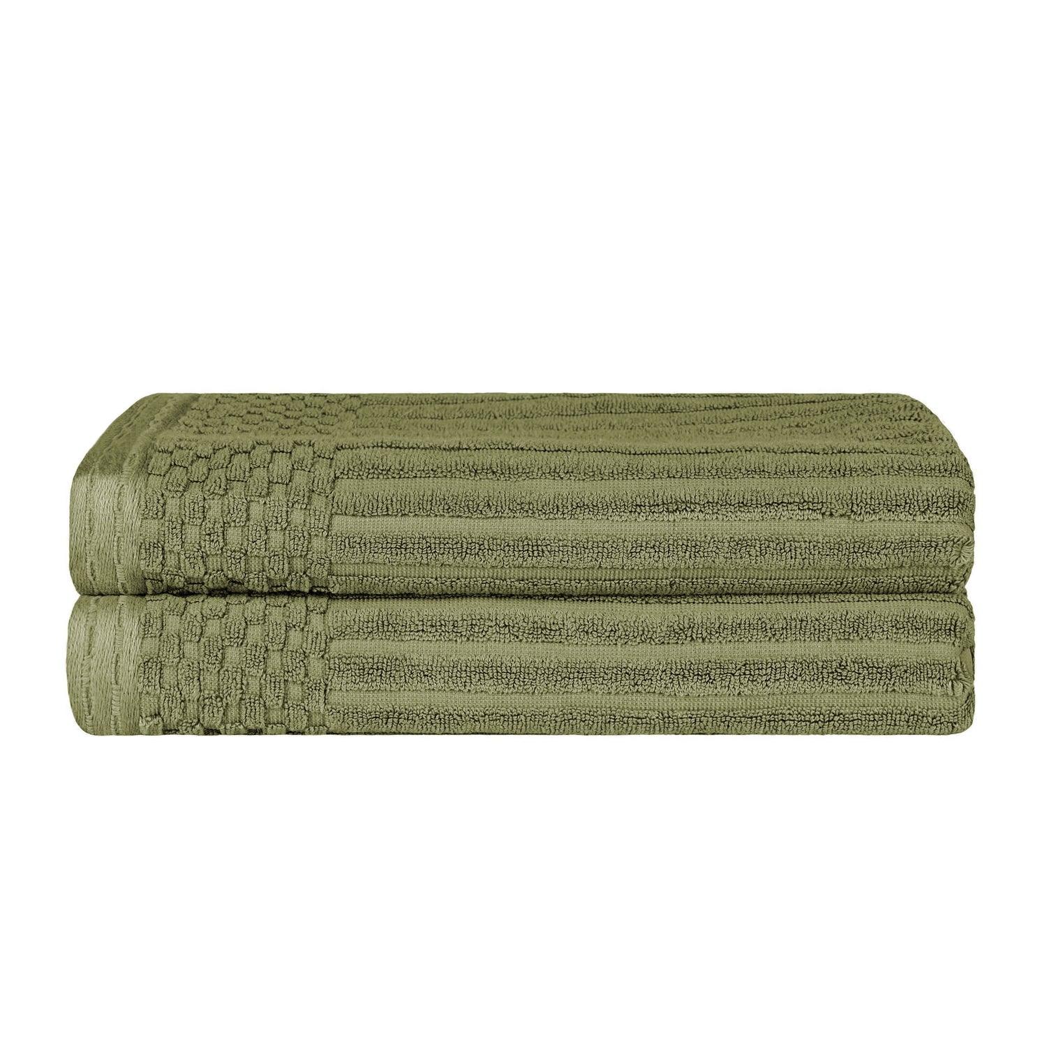 Soho Cotton Ribbed Textured Ultra-Absorbent 2 Piece Bath Towel Set