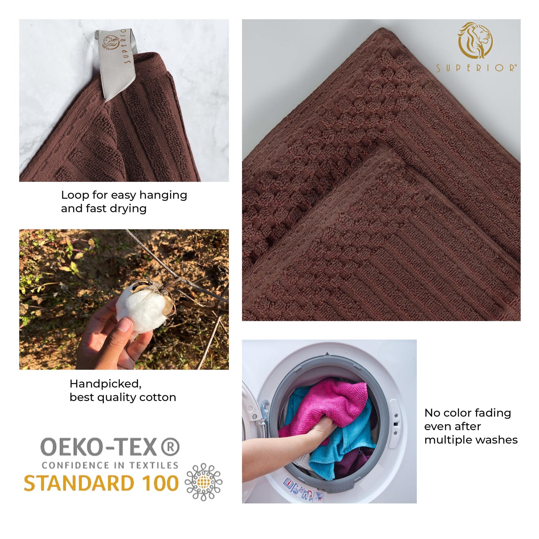 Soho Cotton Ribbed Textured Ultra-Absorbent 2 Piece Bath Towel Set