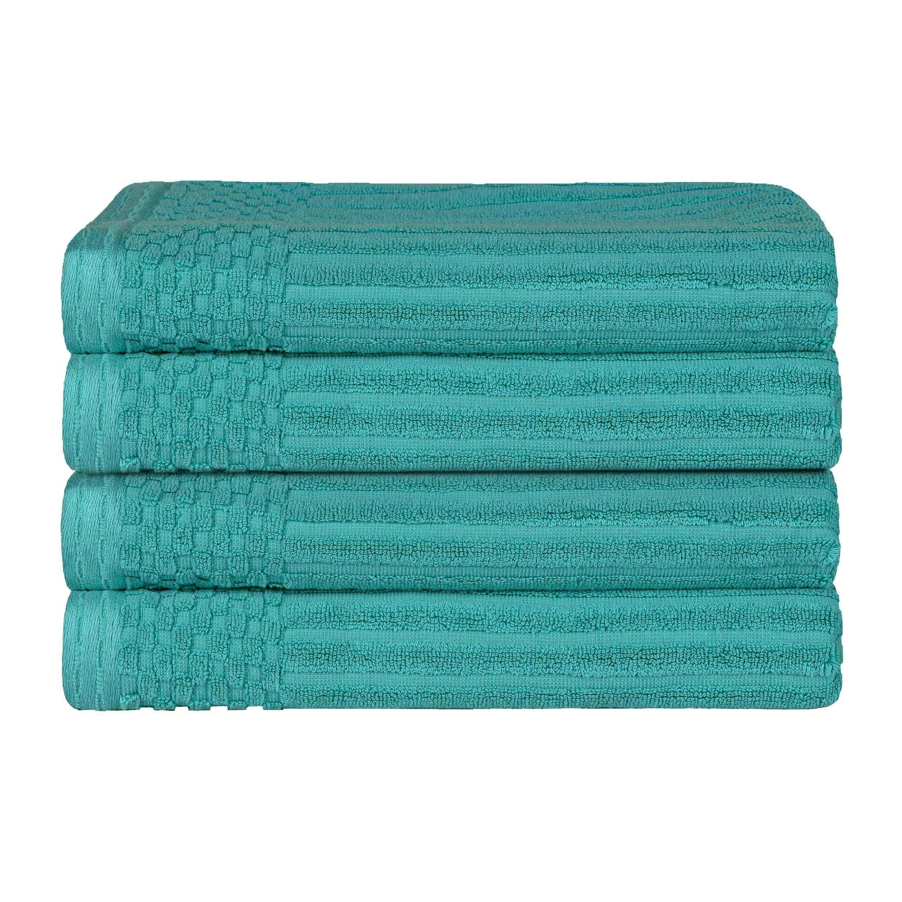 Soho Ribbed Cotton Absorbent Bath Towel Set of 4