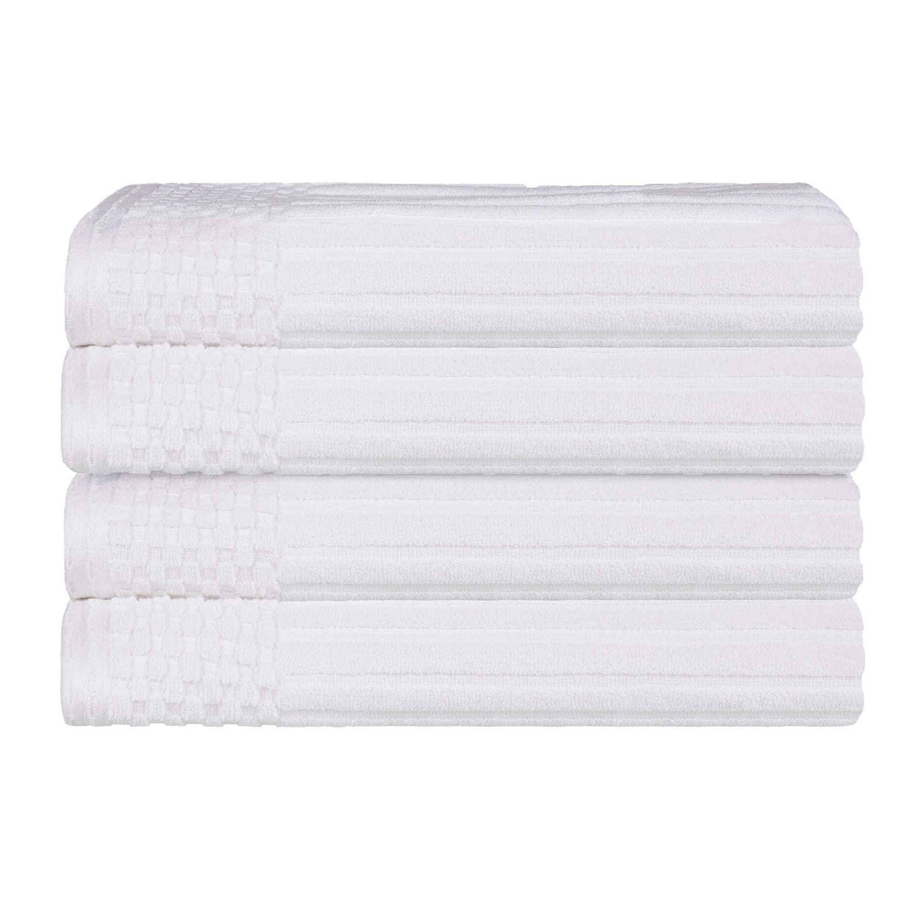 Soho Ribbed Cotton Absorbent Bath Towel Set of 4