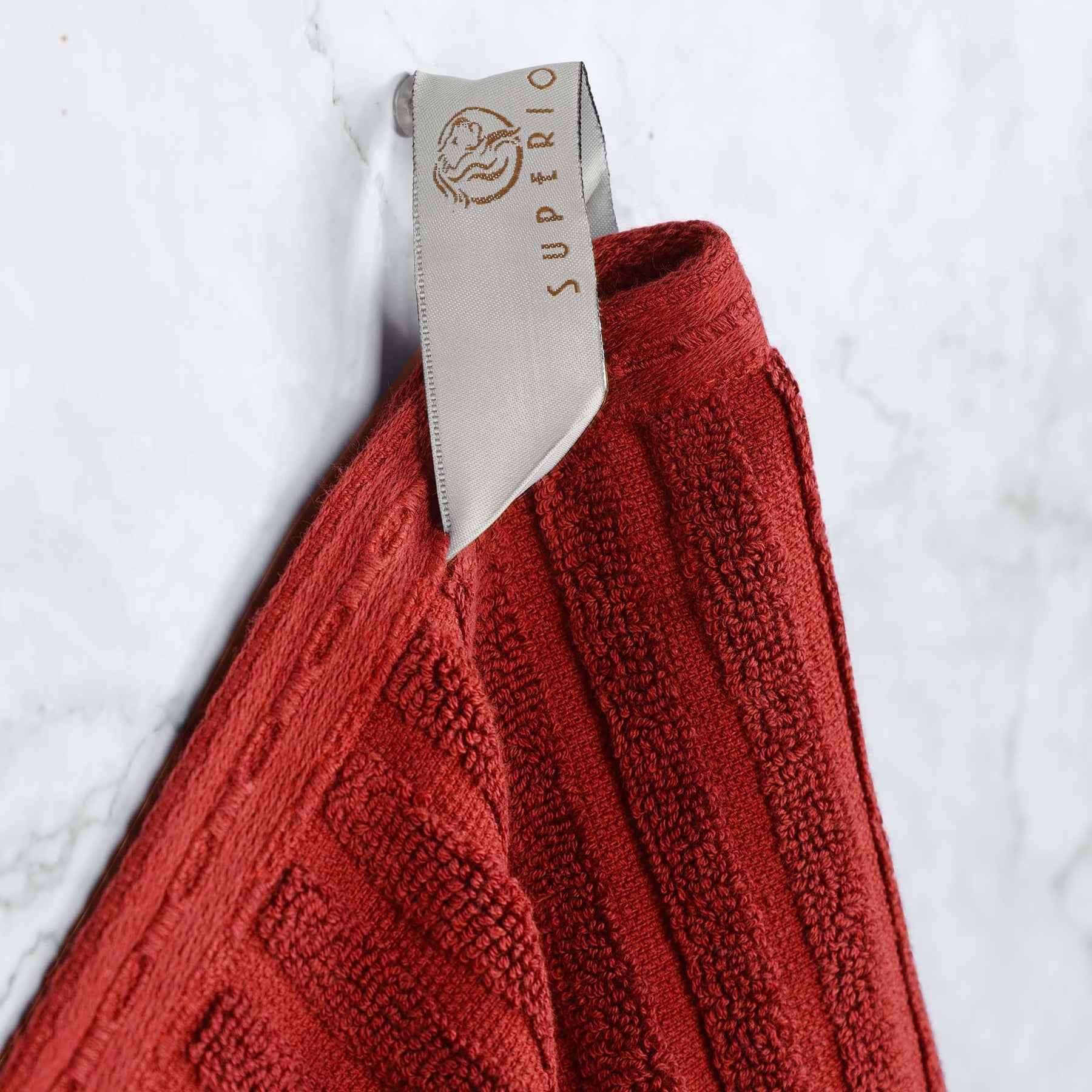 Soho Ribbed Cotton Absorbent Face Towel / Washcloth Set of 12