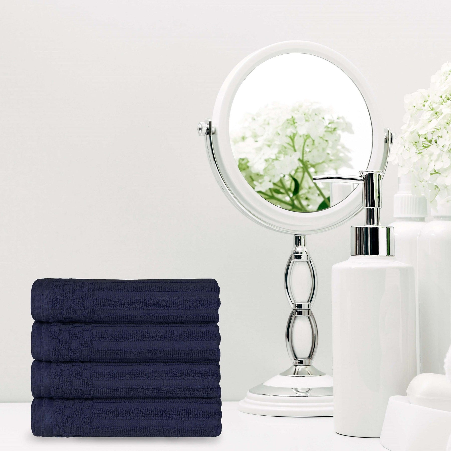 Soho Ribbed Cotton Super Absorbent 4 Piece Hand Towel Set