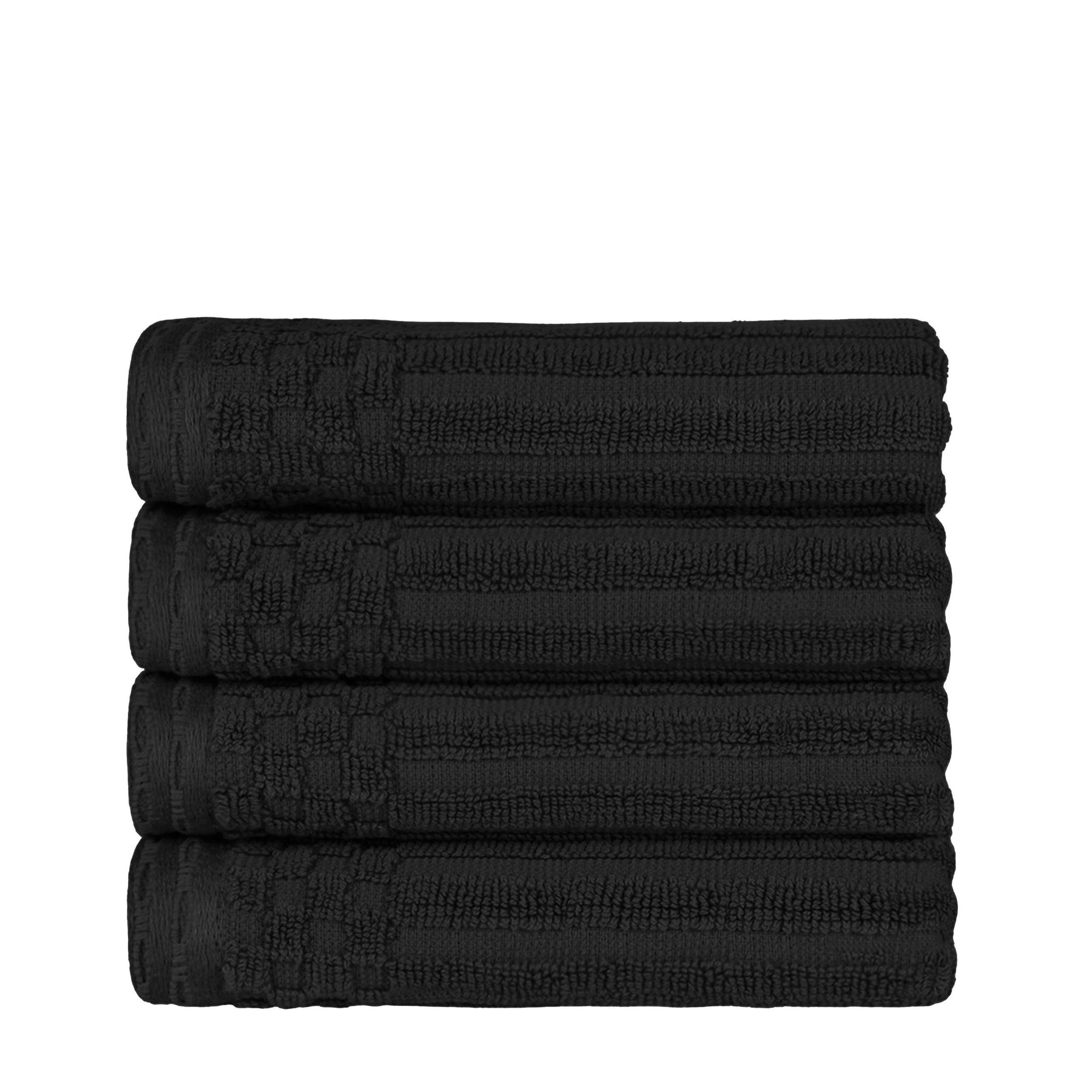 Soho Ribbed Cotton Super Absorbent 4 Piece Hand Towel Set