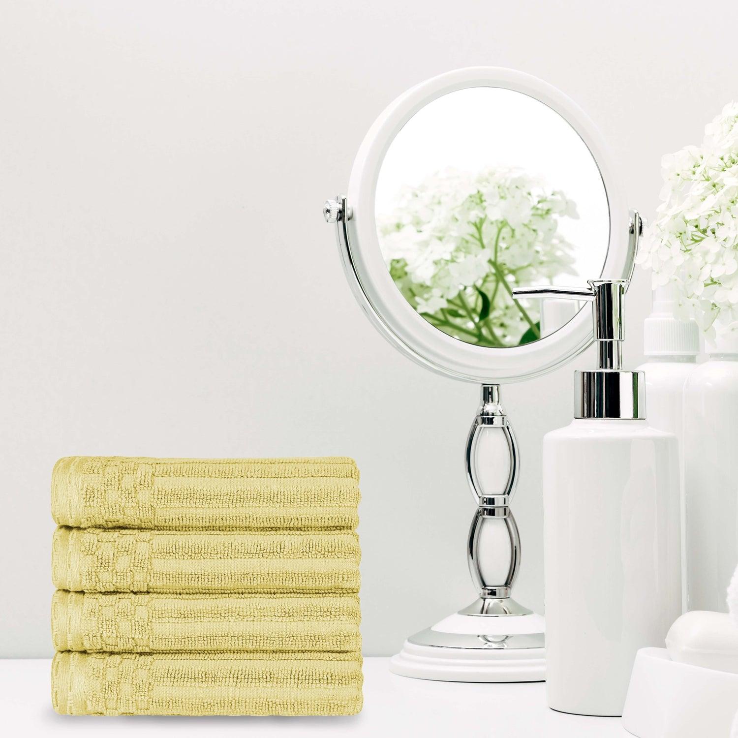 Soho Ribbed Cotton Super Absorbent 4 Piece Hand Towel Set