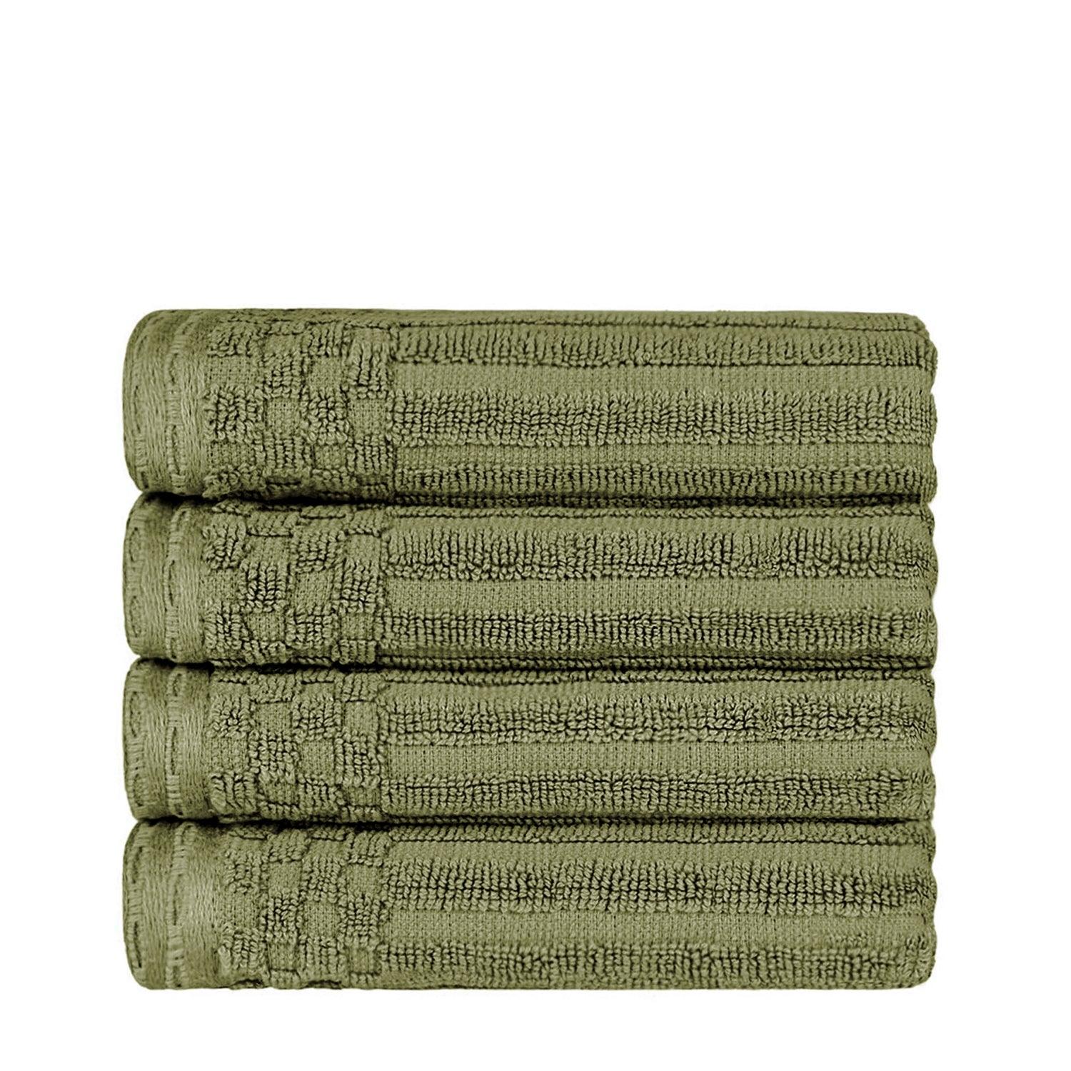 Soho Ribbed Cotton Super Absorbent 4 Piece Hand Towel Set