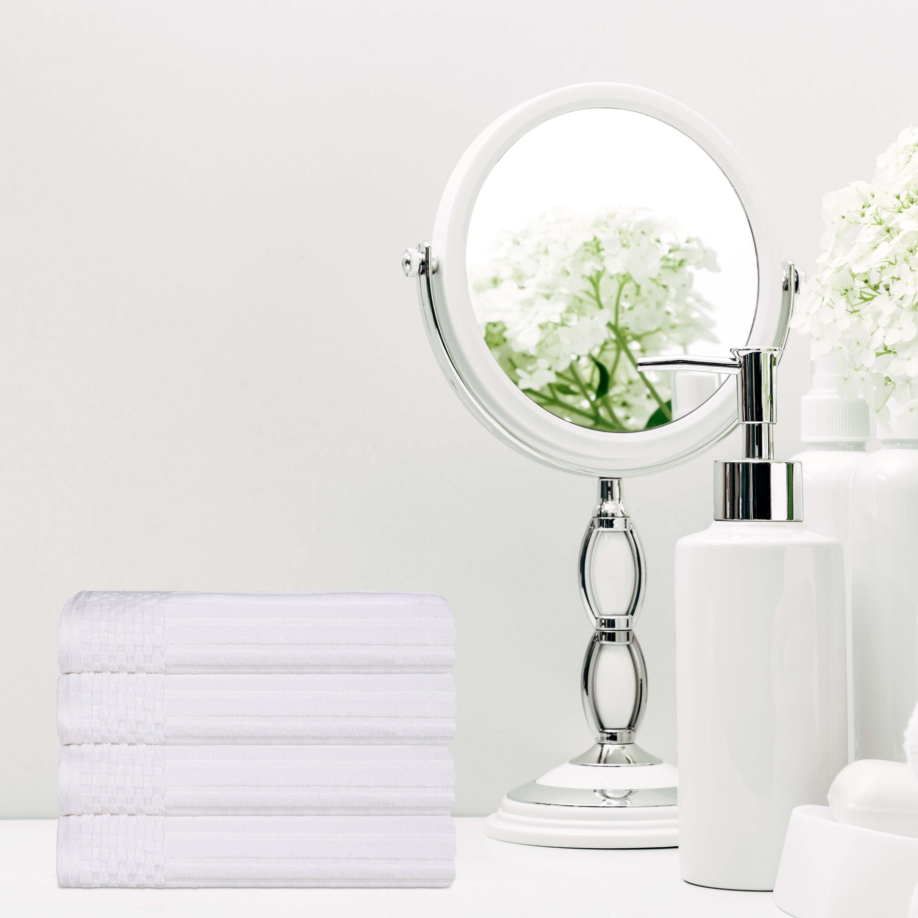 Soho Ribbed Cotton Super Absorbent 4 Piece Hand Towel Set