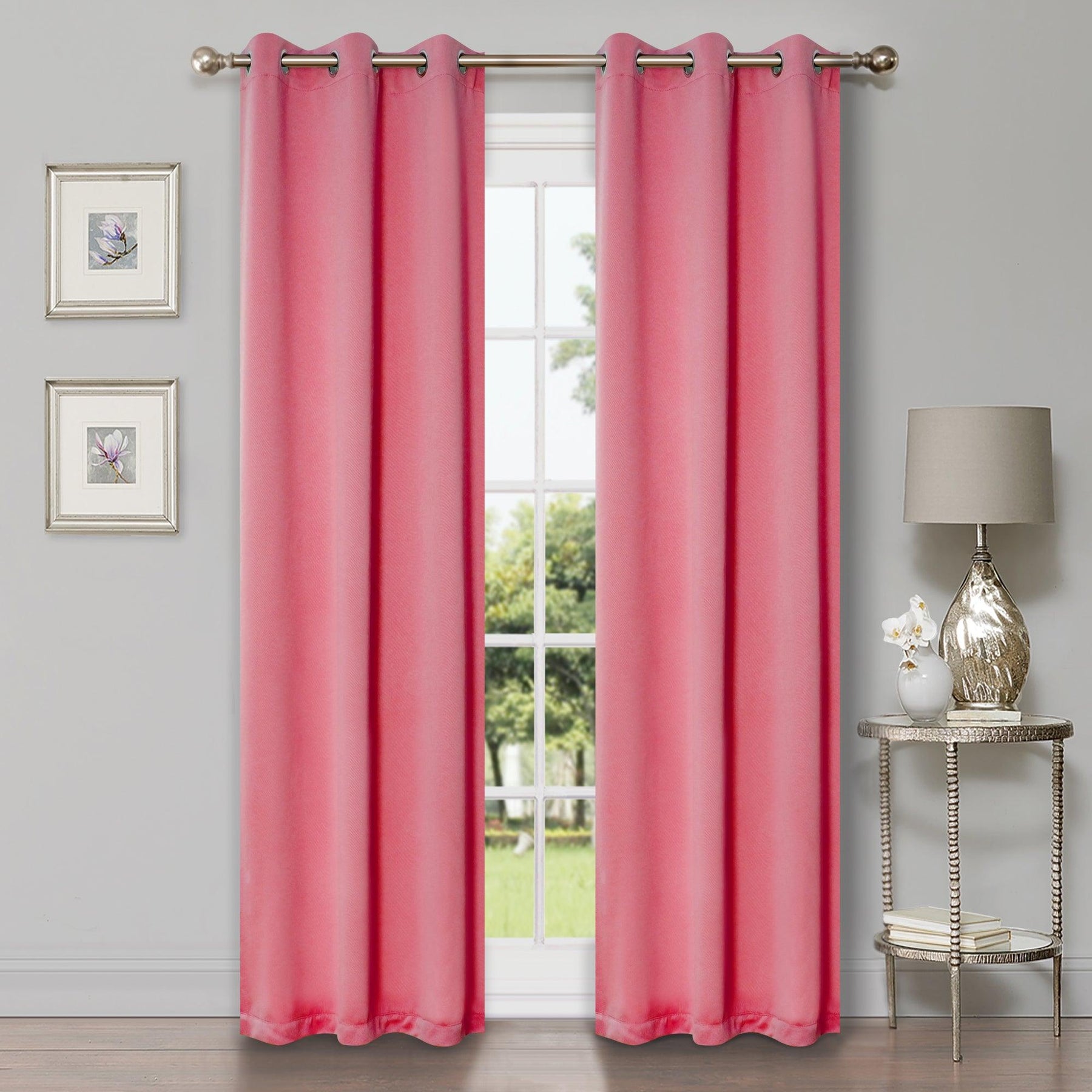 Solid Machine Washable Room Darkening Blackout Curtains, Set of 2