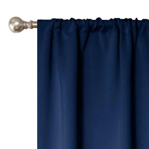 Solid Machine Washable Room Darkening Blackout Curtains, Set of 2