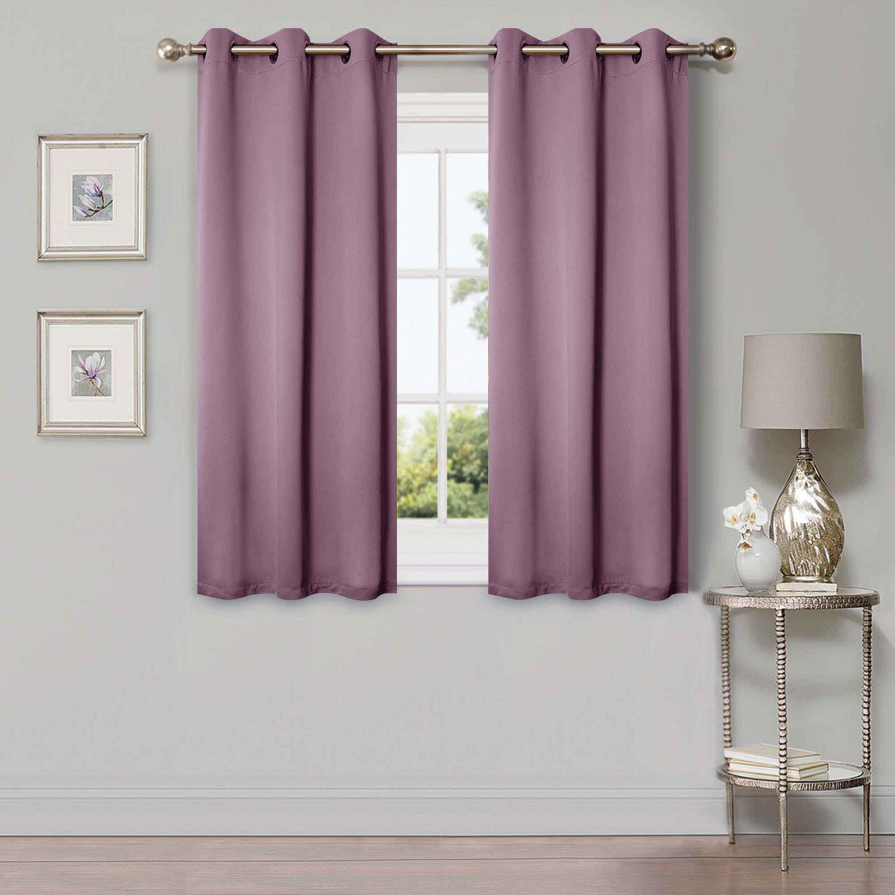 Solid Machine Washable Room Darkening Blackout Curtains, Set of 2