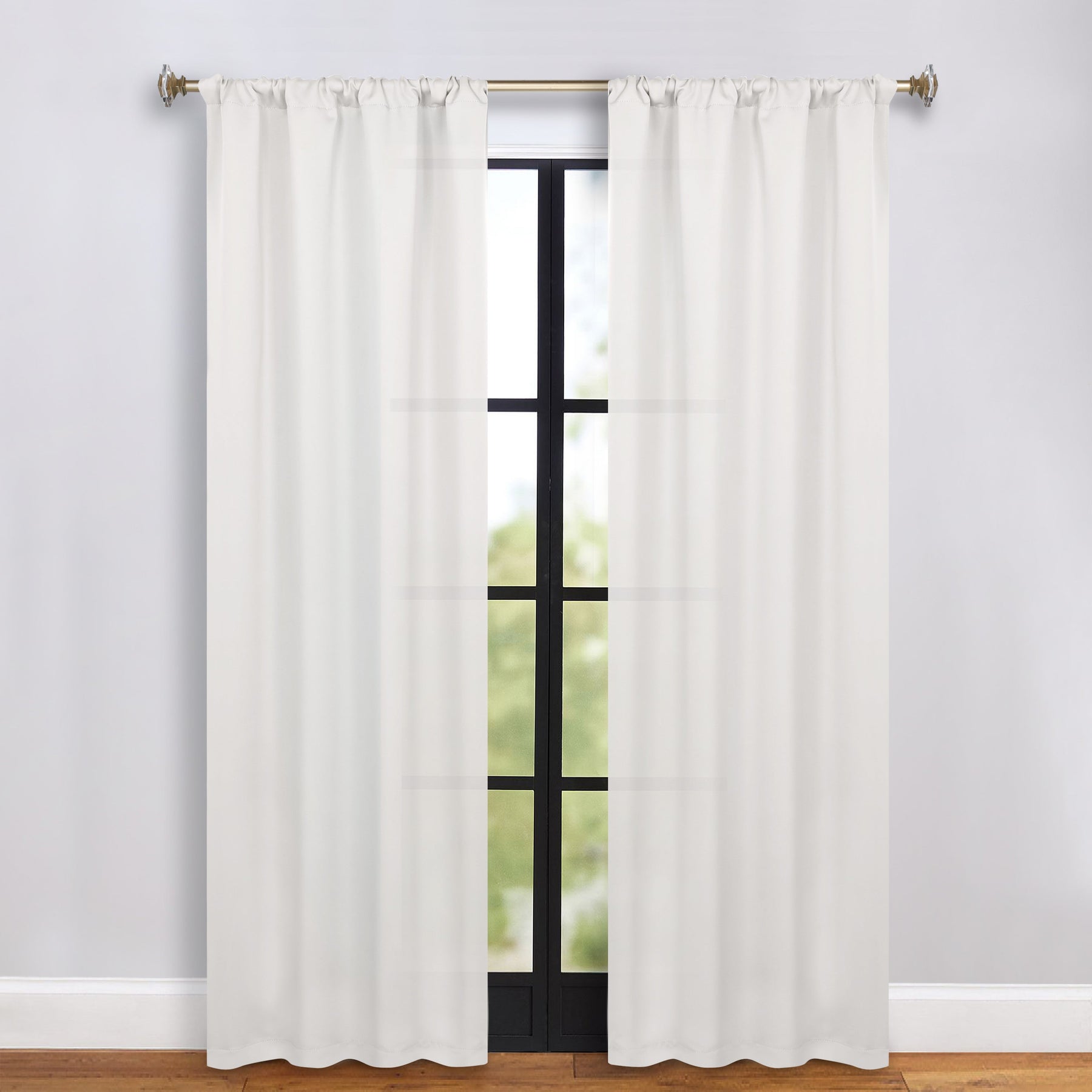Solid Room Darkening Rod Pocket Blackout Curtain Panels, Set of 2