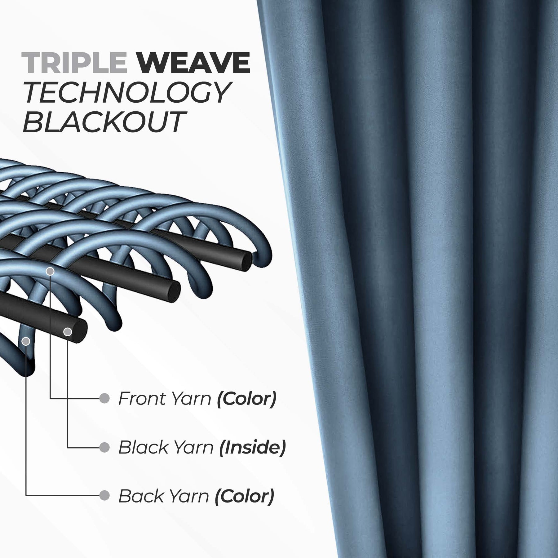 Solid Room Darkening Rod Pocket Blackout Curtain Panels, Set of 2