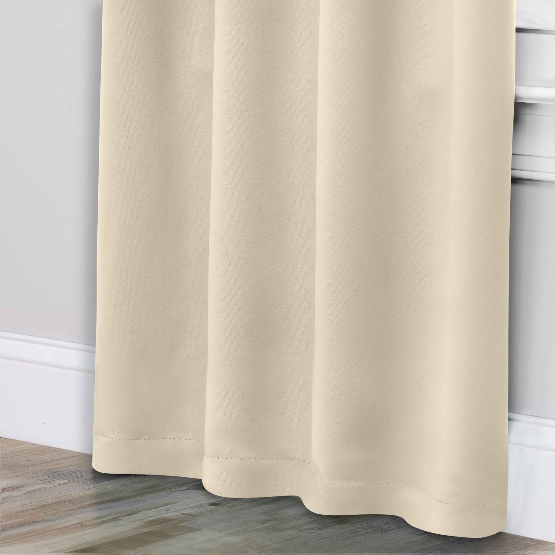 Solid Room Darkening Rod Pocket Blackout Curtain Panels, Set of 2