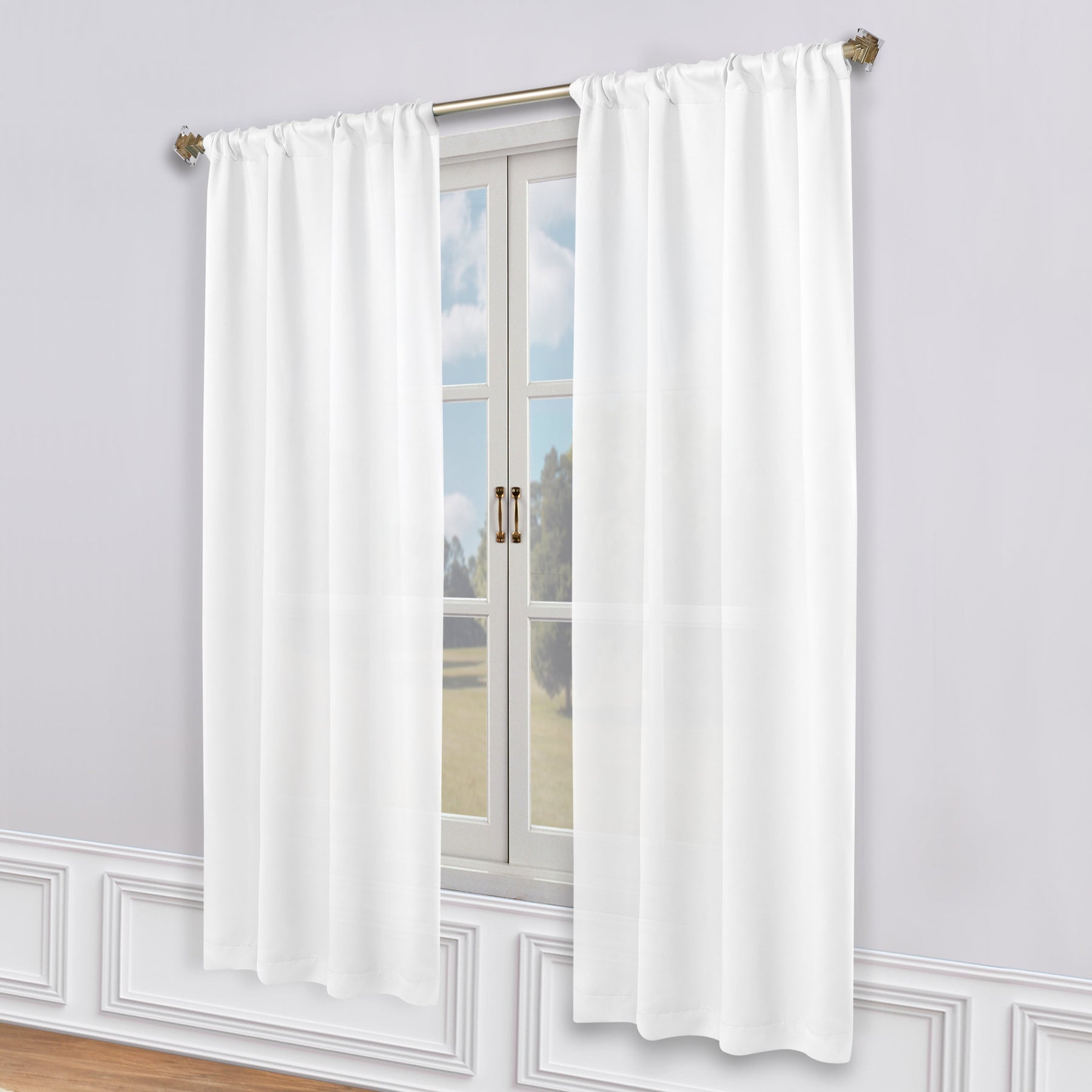 Solid Room Darkening Rod Pocket Blackout Curtain Panels, Set of 2