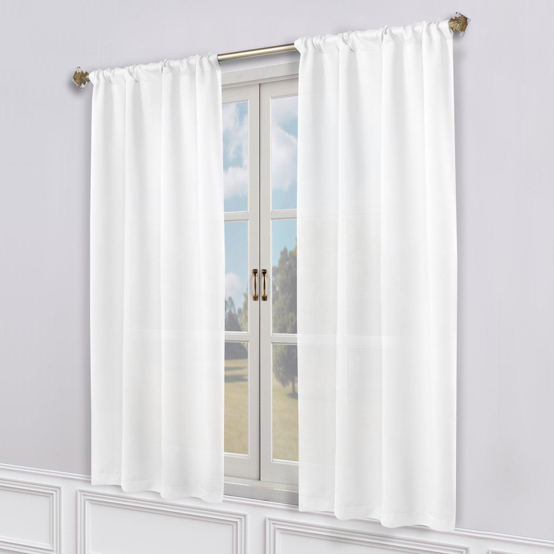 Solid Room Darkening Rod Pocket Blackout Curtain Panels, Set of 2