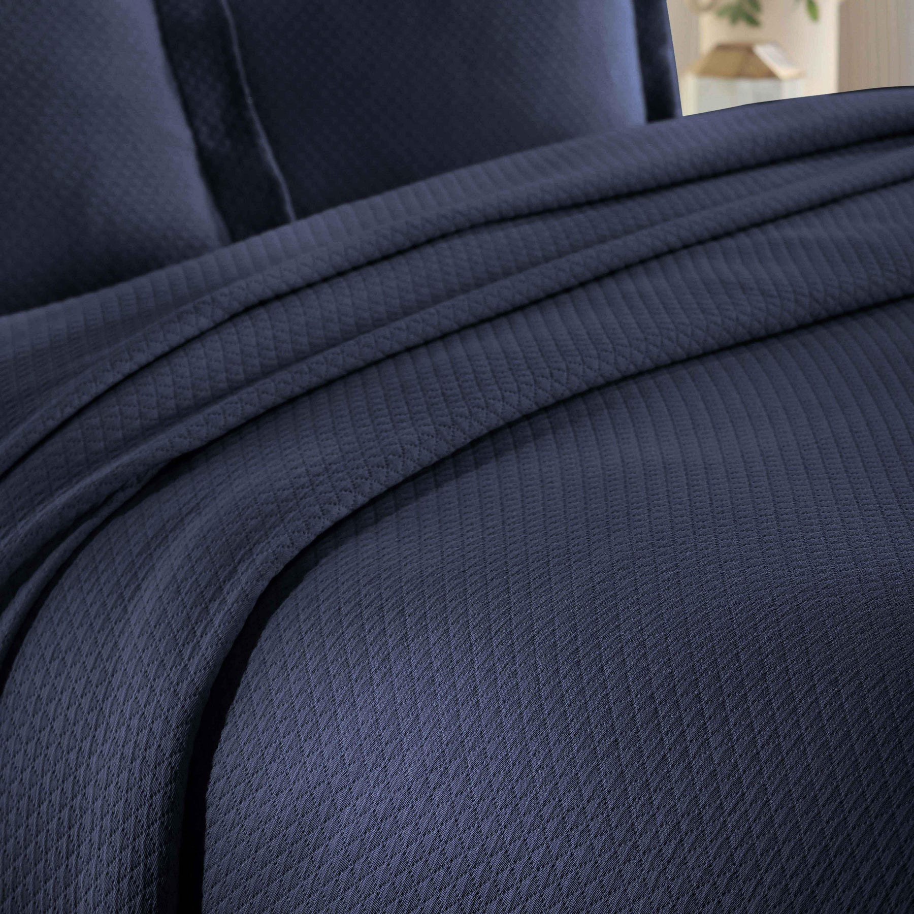 Solitaire Jacquard Matelassé Cotton Diamond Solitaire Bedspread Set