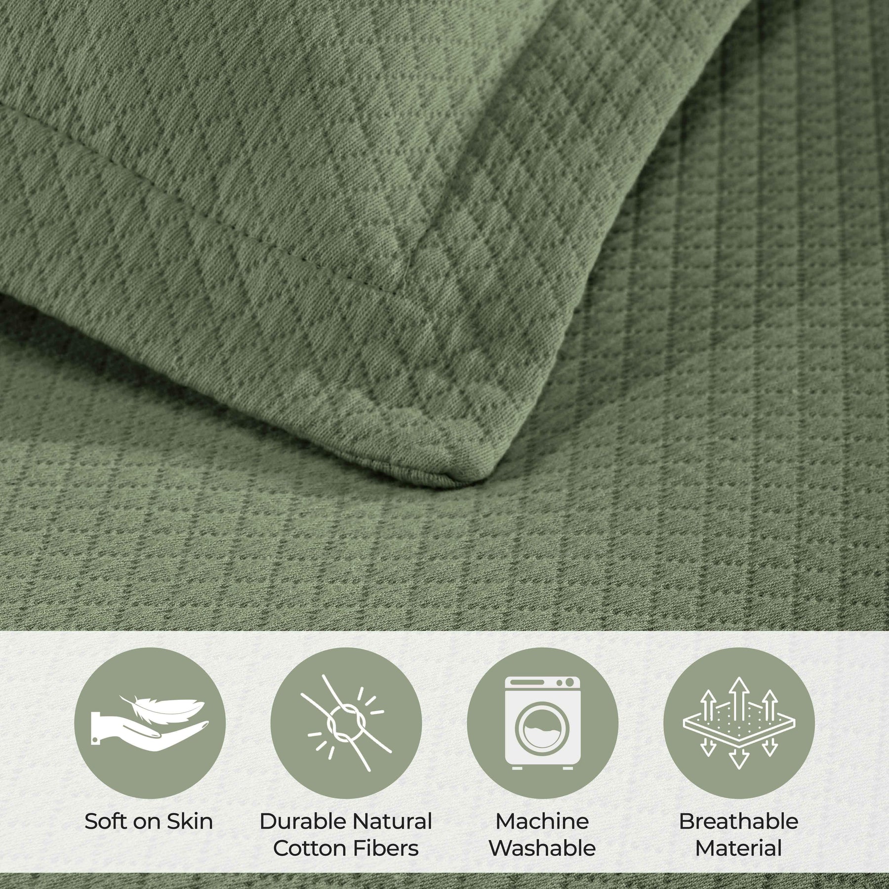 Solitaire Jacquard Matelassé Cotton Diamond Solitaire Bedspread Set