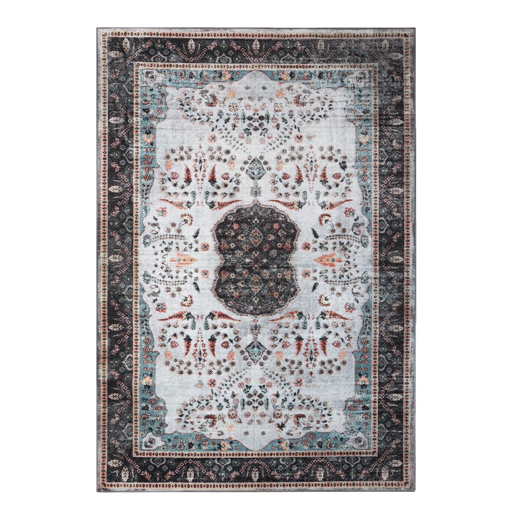 Sparrow Classic Medallion Washable Indoor Area Rug or Runner