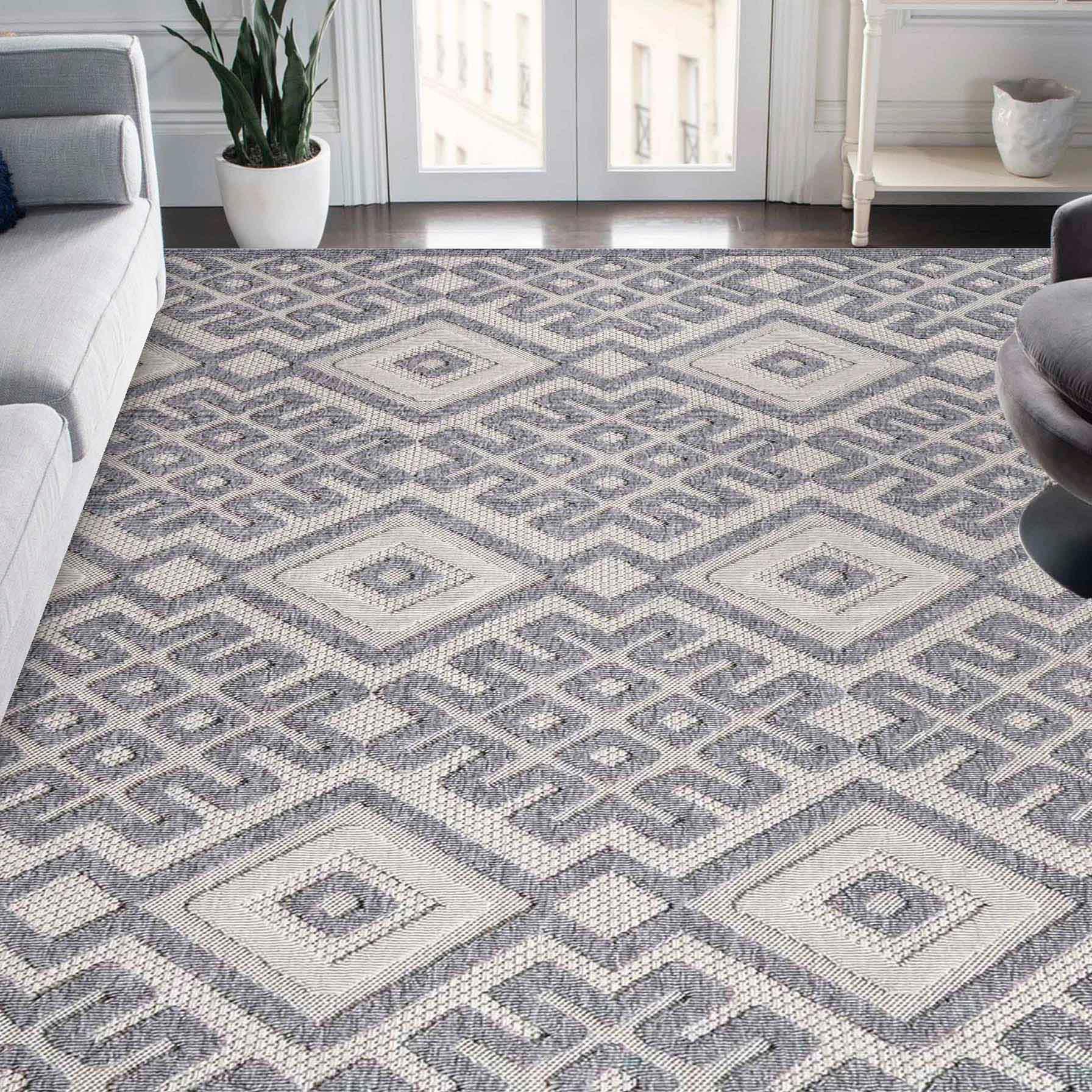 Sterling Modern Geometric Diamonds Indoor/Outdoor Area Rug