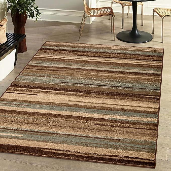 Stripes Abstract Lines Indoor Large Area Rugs or Runner Rug