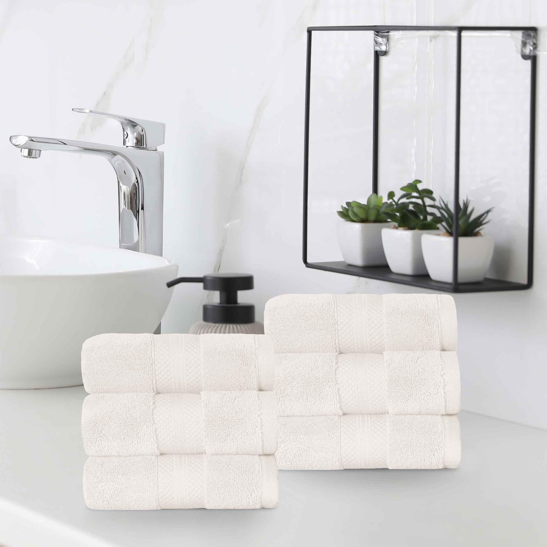 Superior Premium Turkish Cotton 6-Piece Hand Towel Set