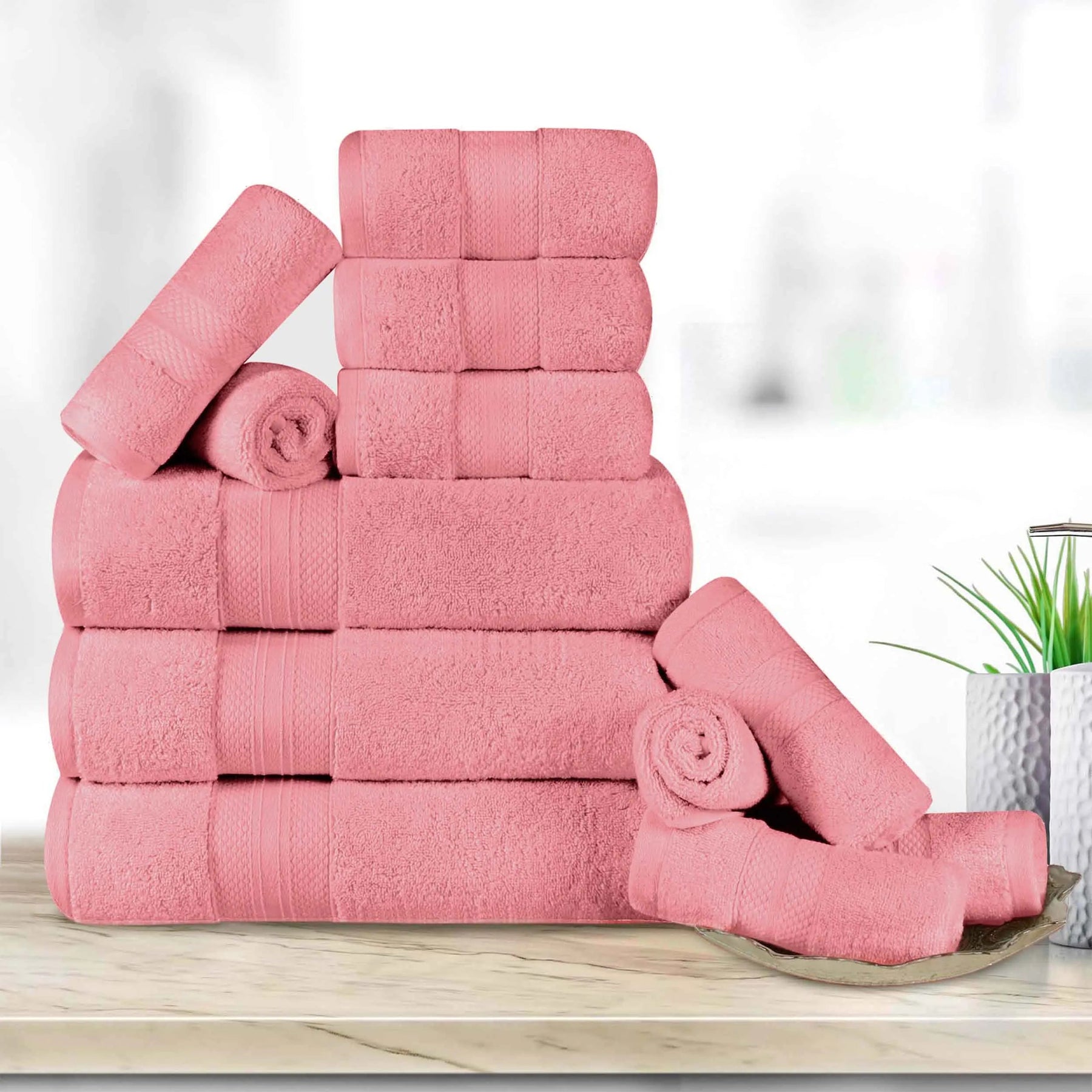 Superior Premium Turkish Cotton Assorted 12-Piece Towel Set