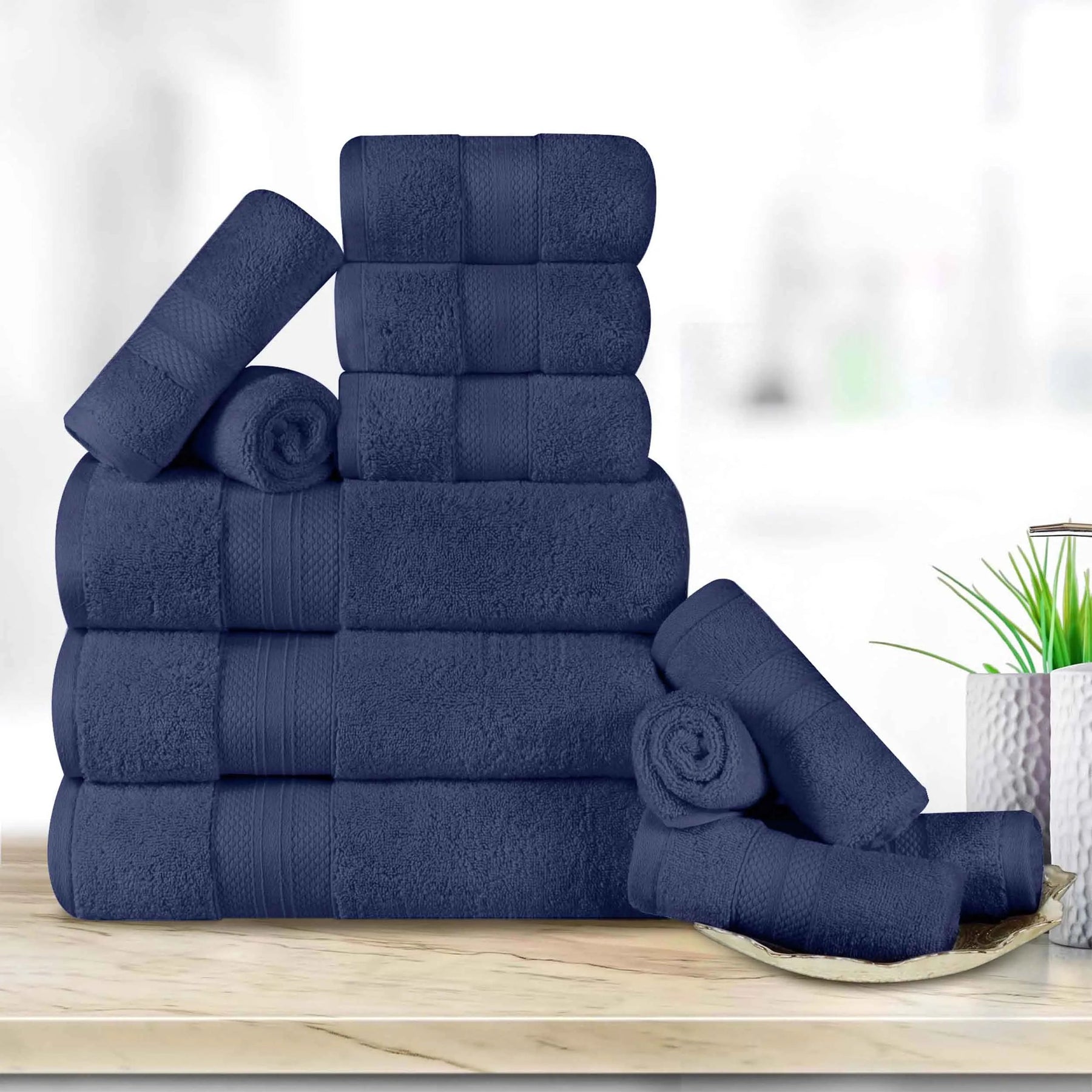 Superior Premium Turkish Cotton Assorted 12-Piece Towel Set