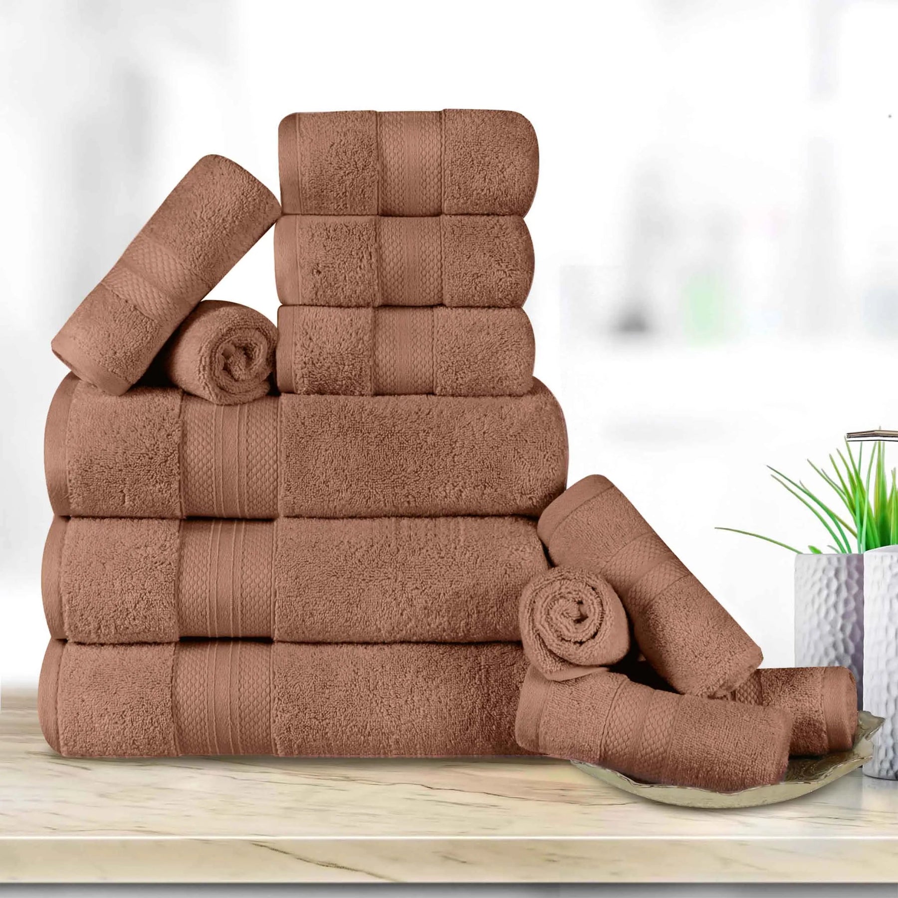 Superior Premium Turkish Cotton Assorted 12-Piece Towel Set