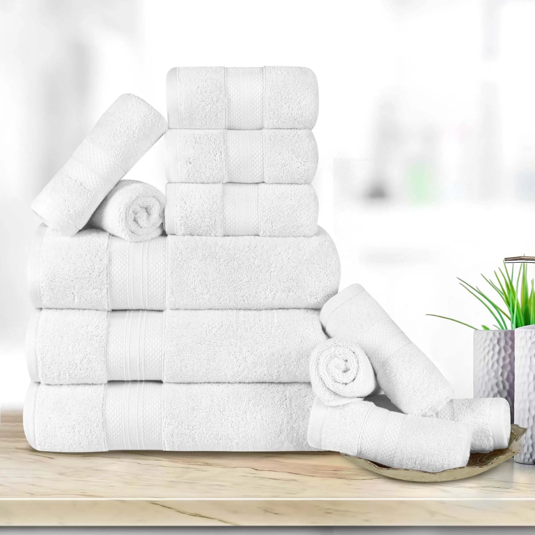 Superior Premium Turkish Cotton Assorted 12-Piece Towel Set