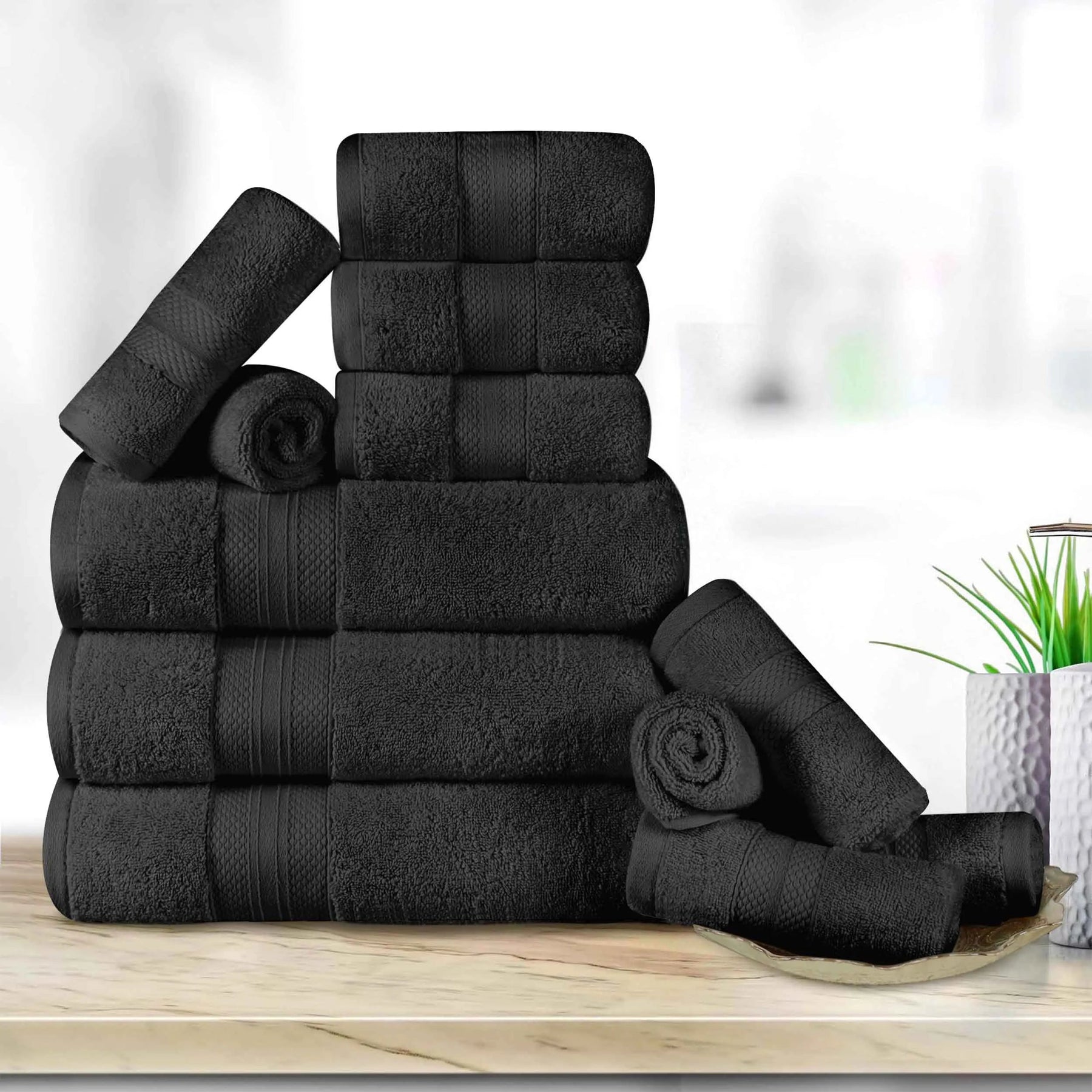 Superior Premium Turkish Cotton Assorted 12-Piece Towel Set