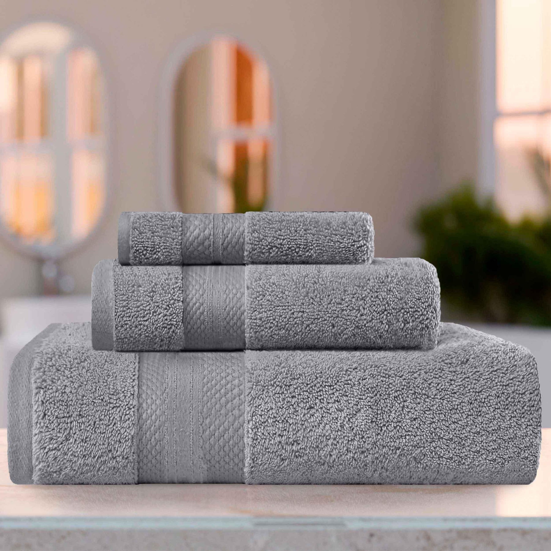 Superior Premium Turkish Cotton Assorted 3-Piece Towel Set