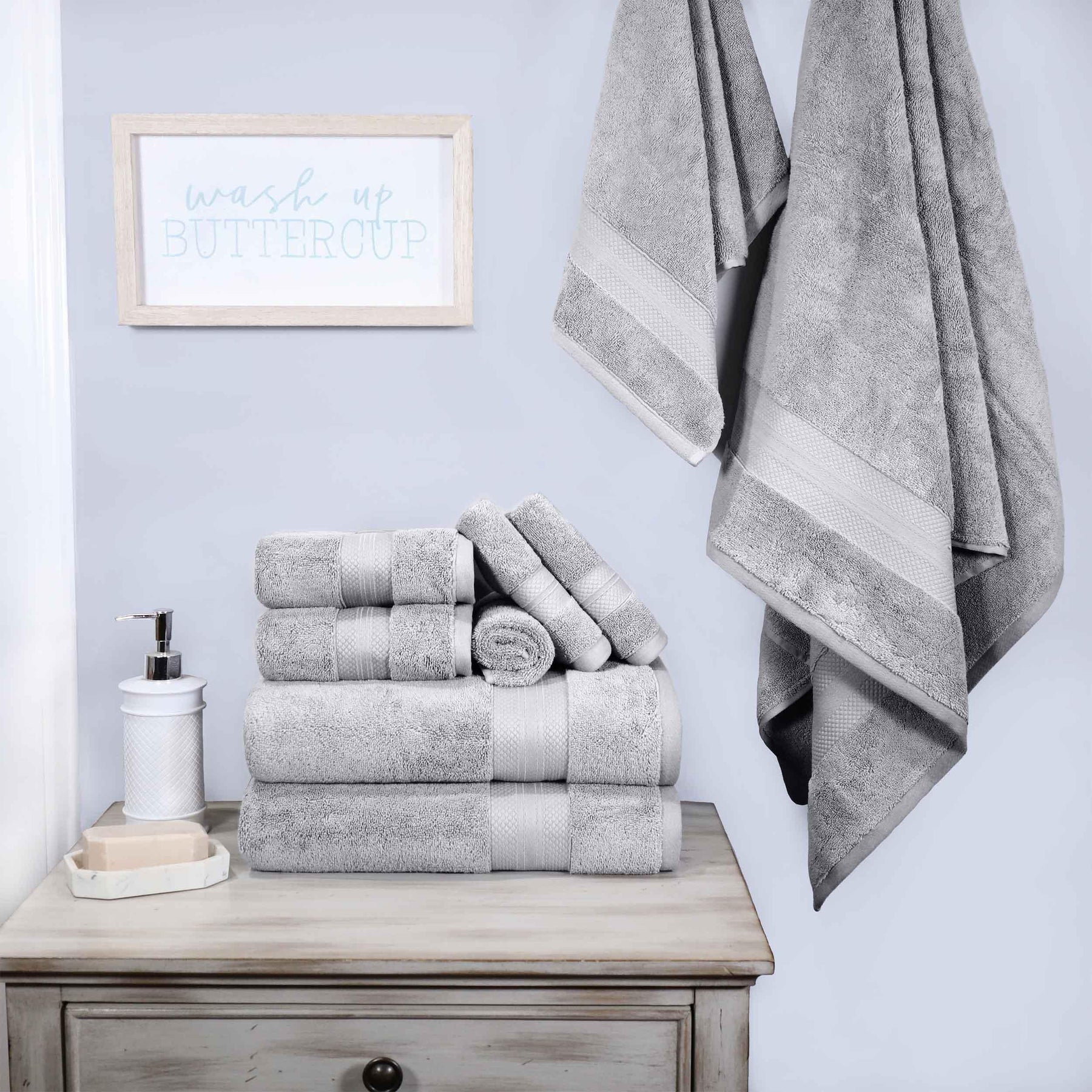Superior Premium Turkish Cotton Assorted 9-Piece Towel Set