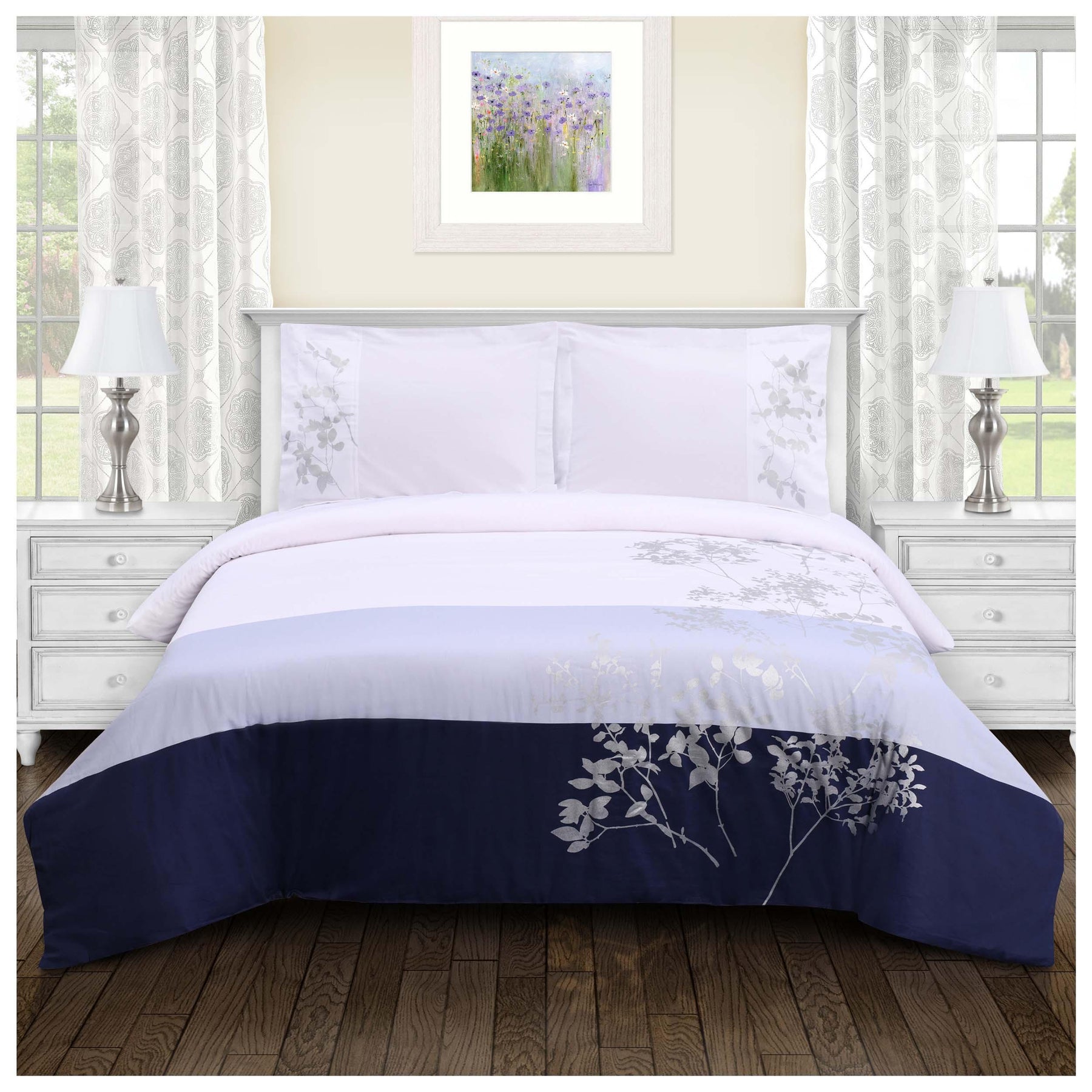 Sydney Floral Damask Cotton Duvet Cover Set