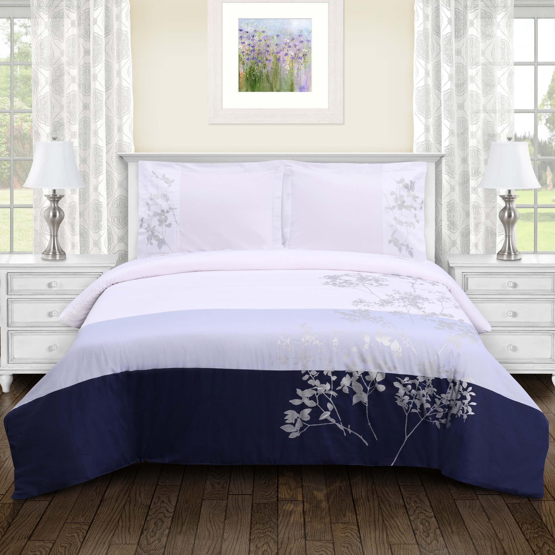 Sydney Floral Damask Cotton Duvet Cover Set