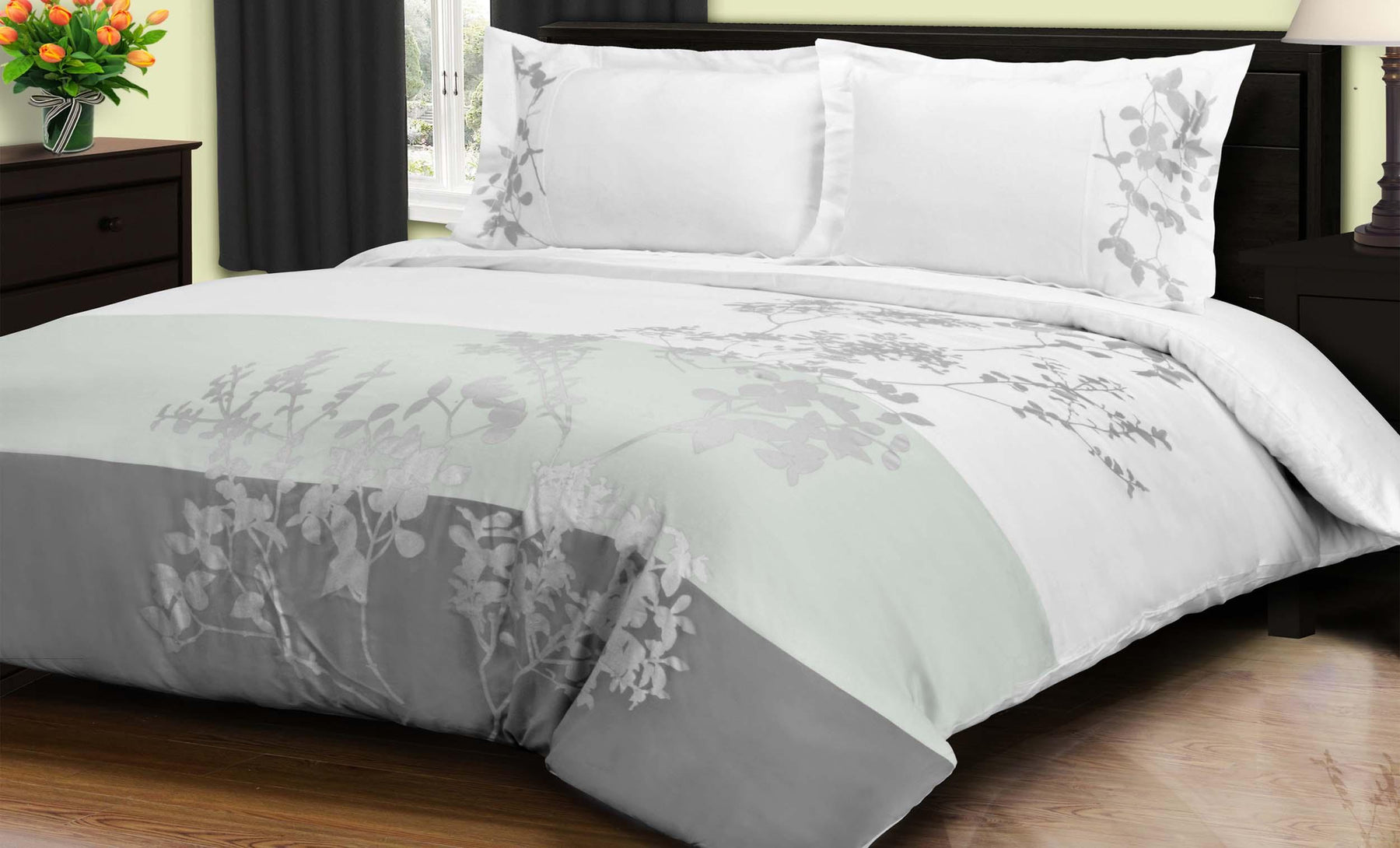 Sydney Floral Damask Cotton Duvet Cover Set