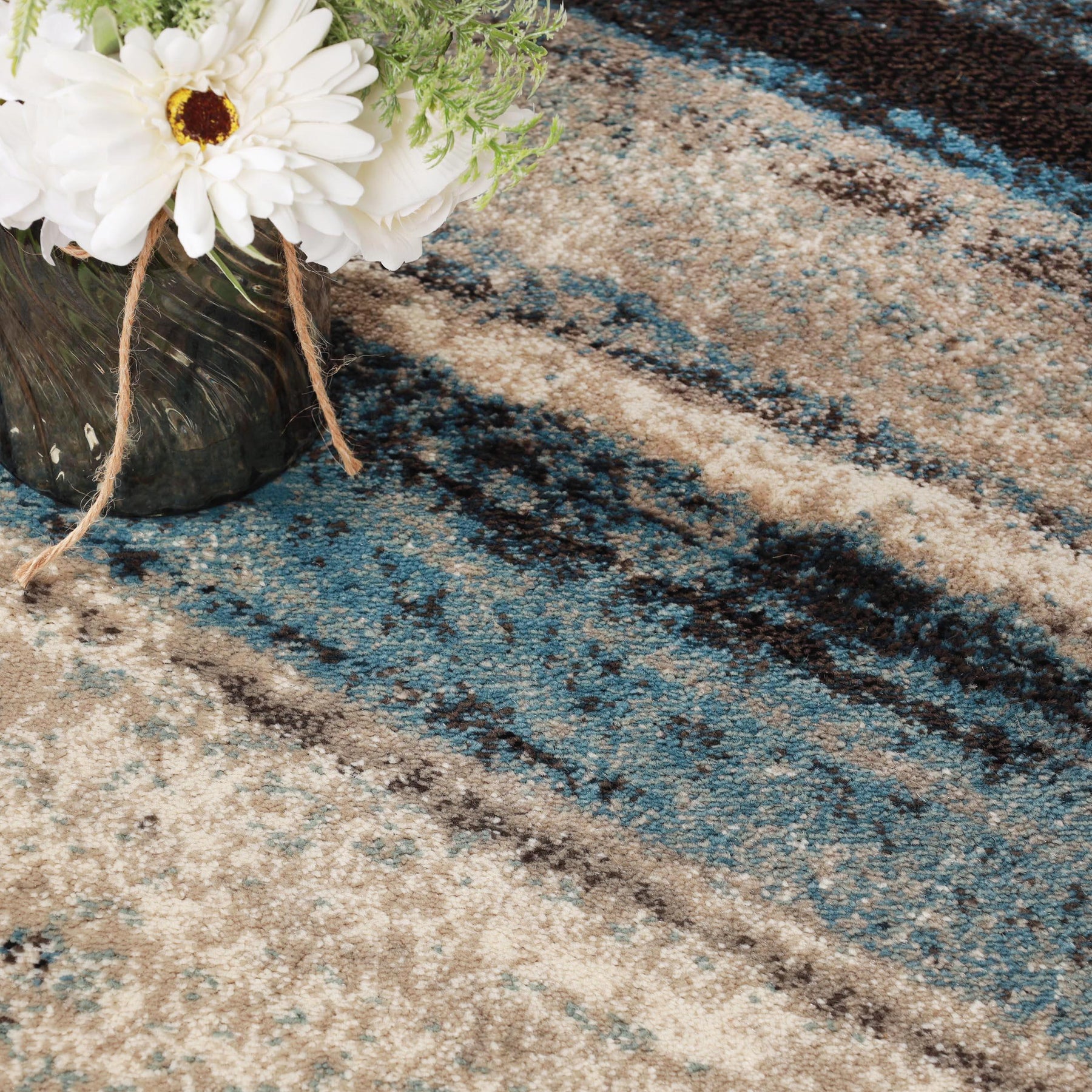 Taia Abstract Striped Indoor Area Rugs or Runner Rug