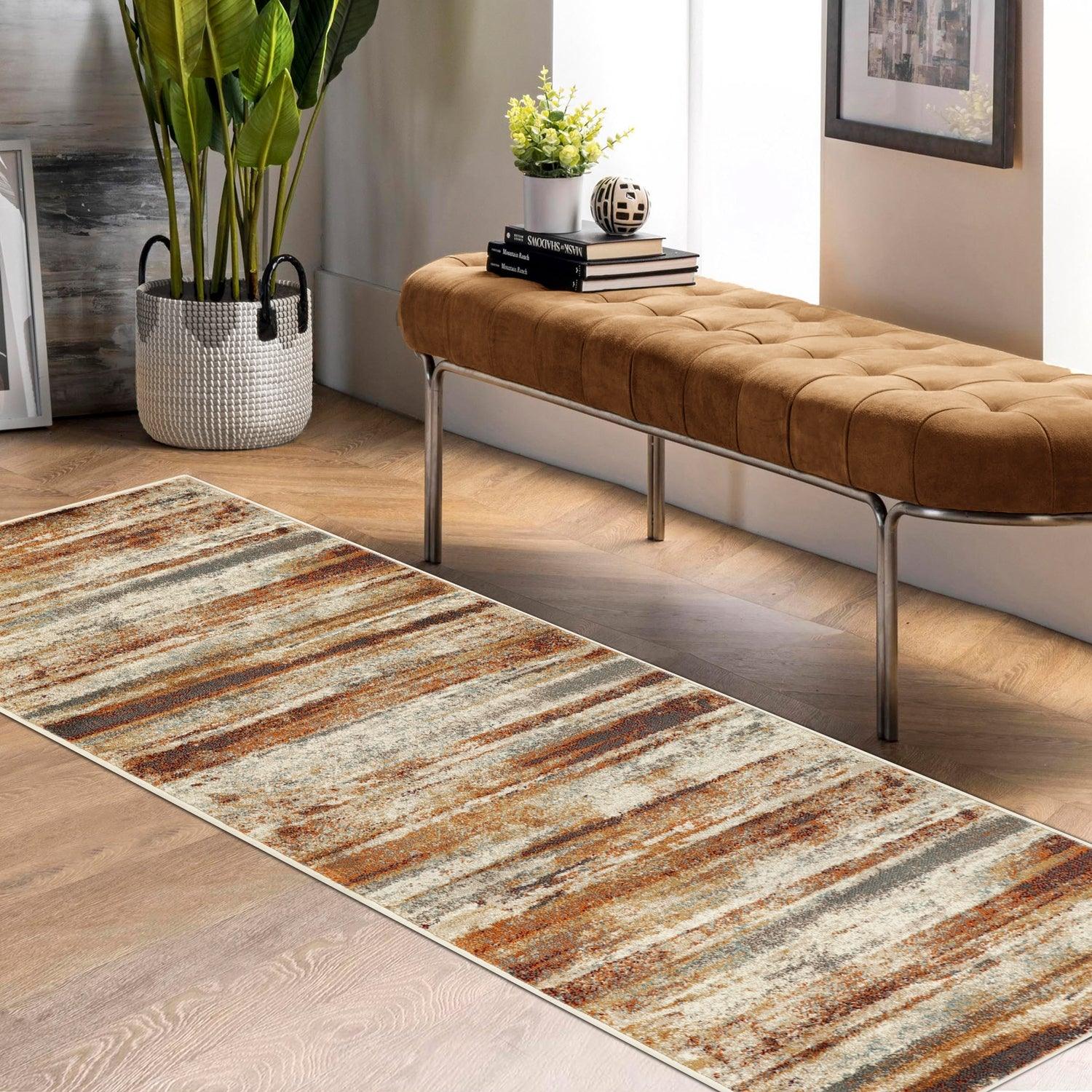 Taia Abstract Striped Indoor Area Rugs or Runner Rug