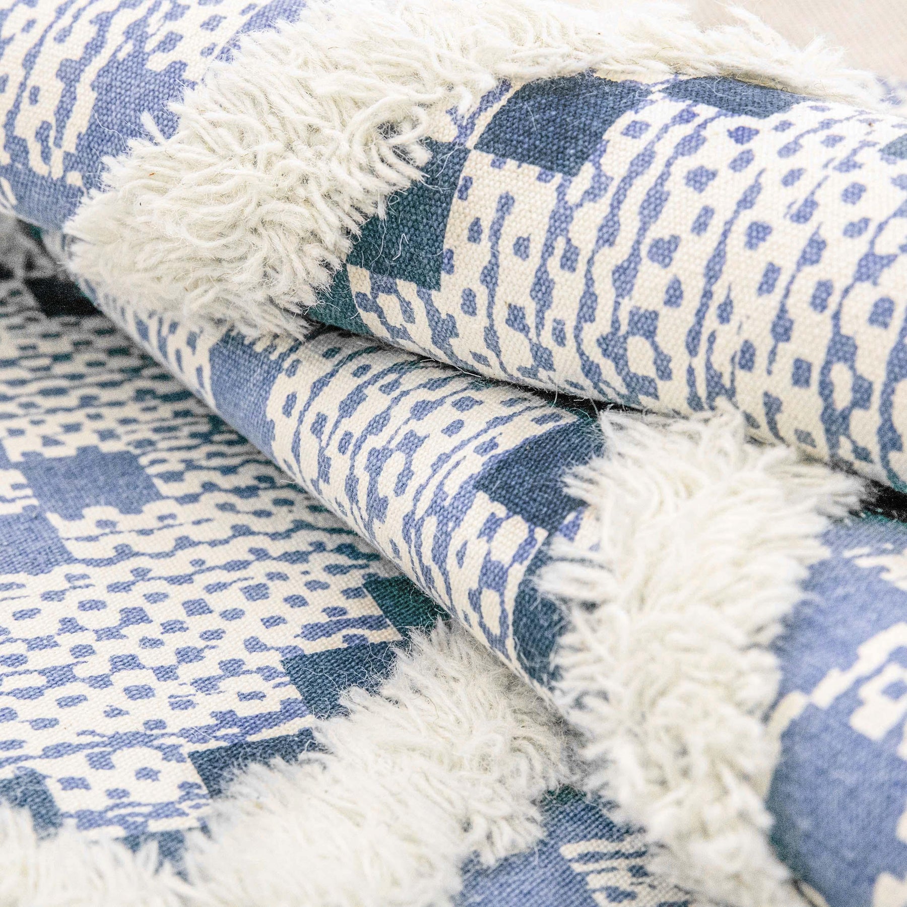 Taluah Cotton Wool Blend Geometric Indoor Area Rug Or Door Mat