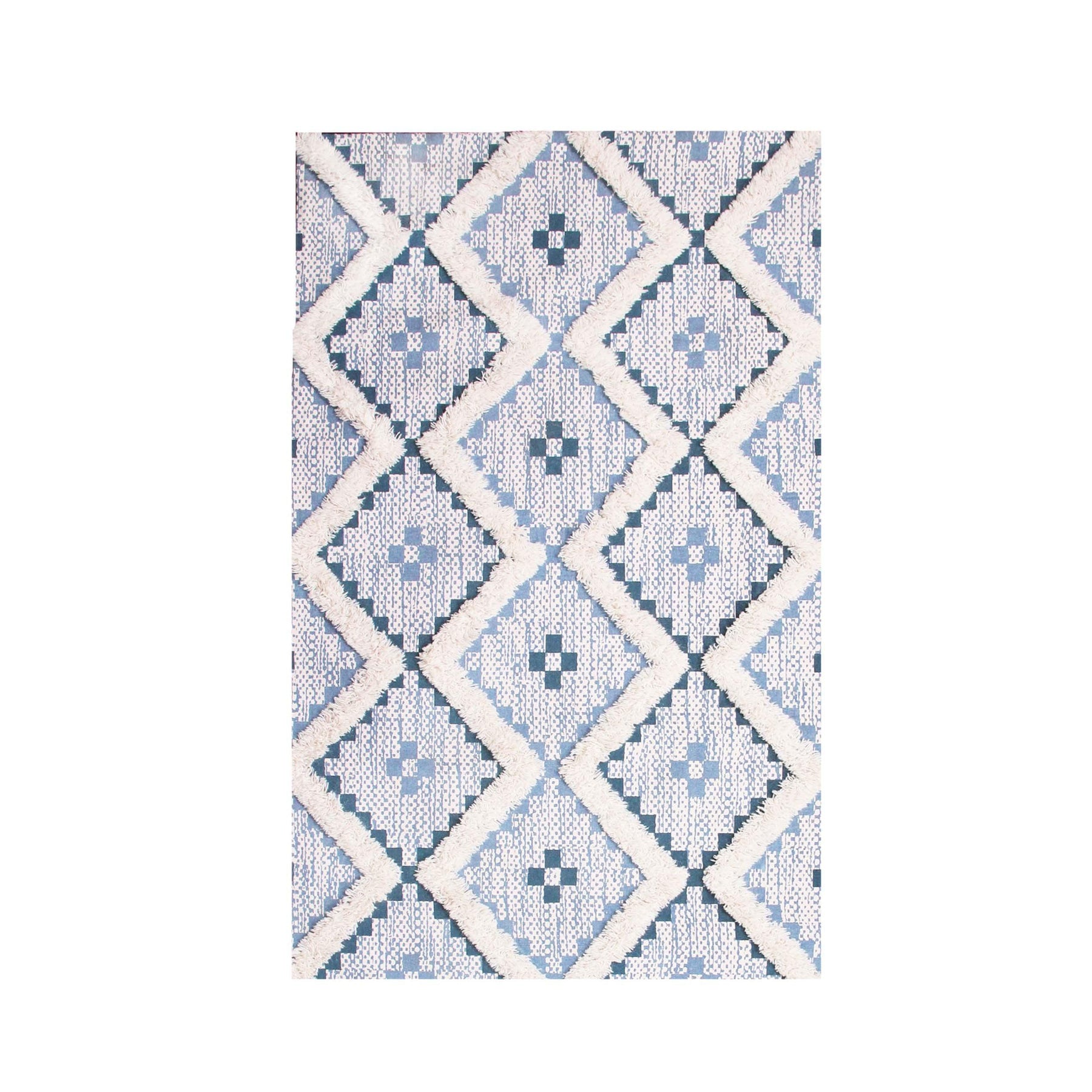 Taluah Cotton Wool Blend Geometric Indoor Area Rug Or Door Mat