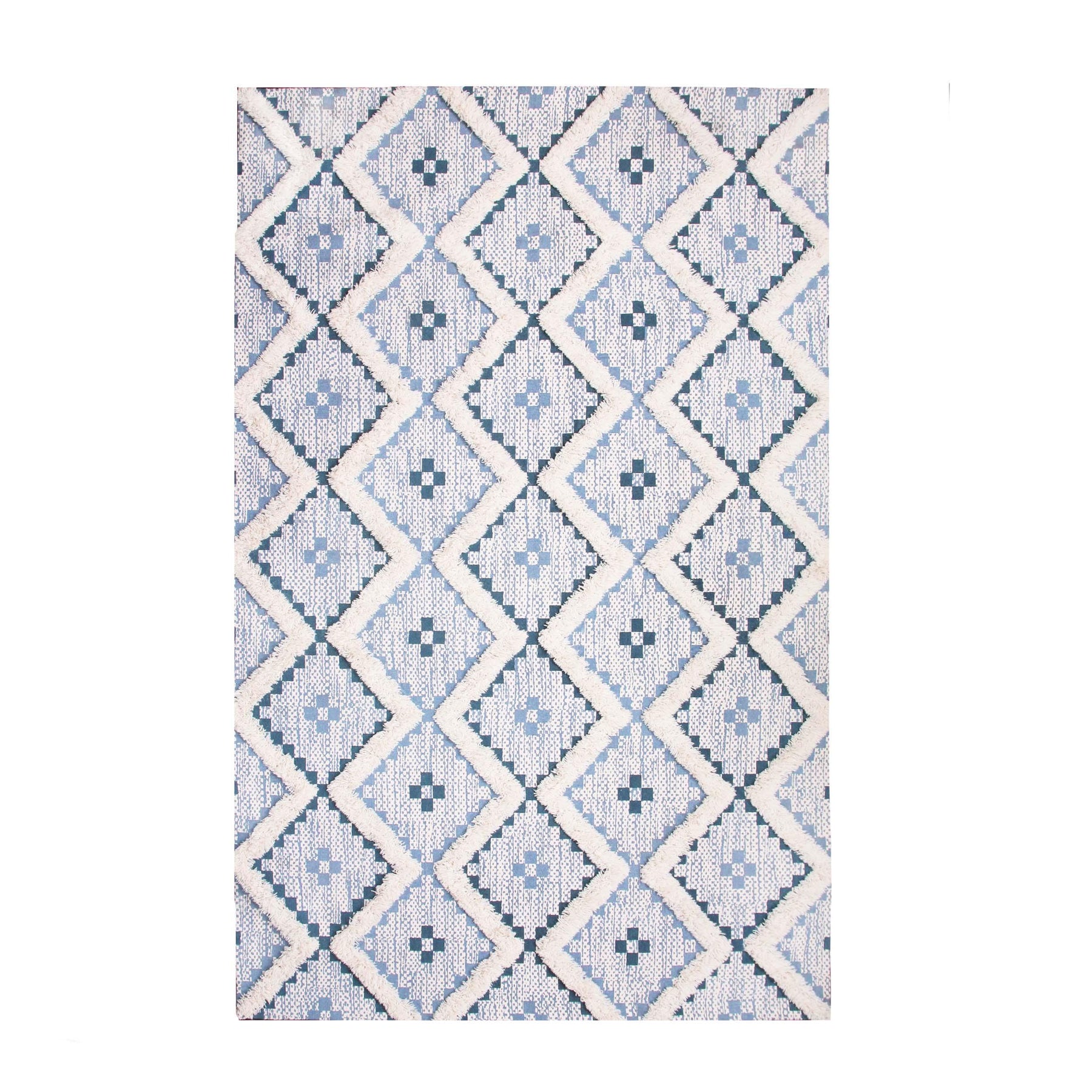 Taluah Cotton Wool Blend Geometric Indoor Area Rug Or Door Mat