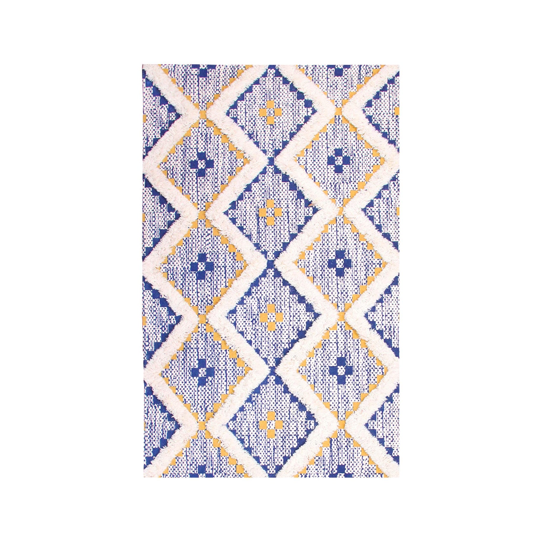 Taluah Cotton Wool Blend Geometric Indoor Area Rug Or Door Mat